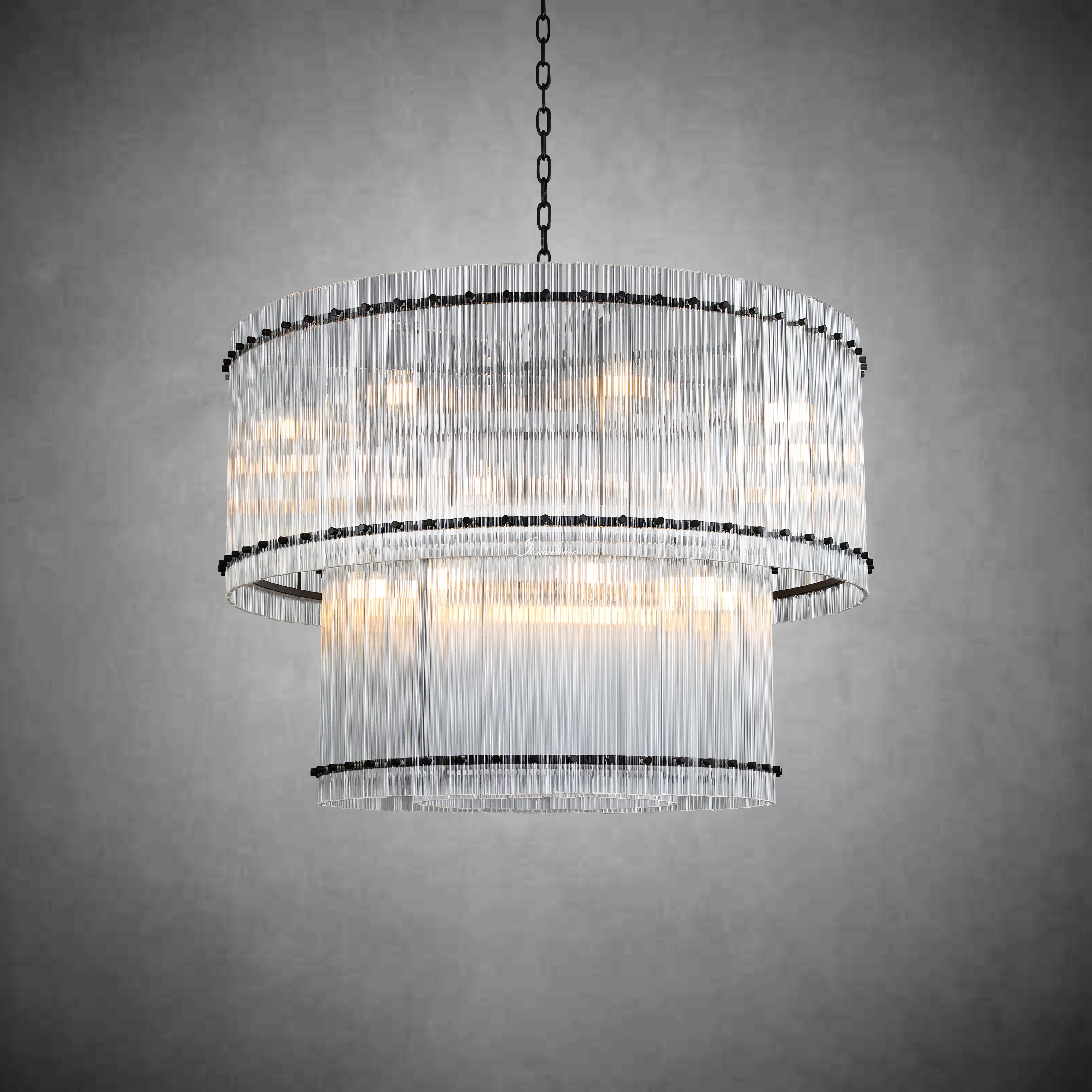 Sun Marcus 2-Tier Glass Round Chandelier 48"