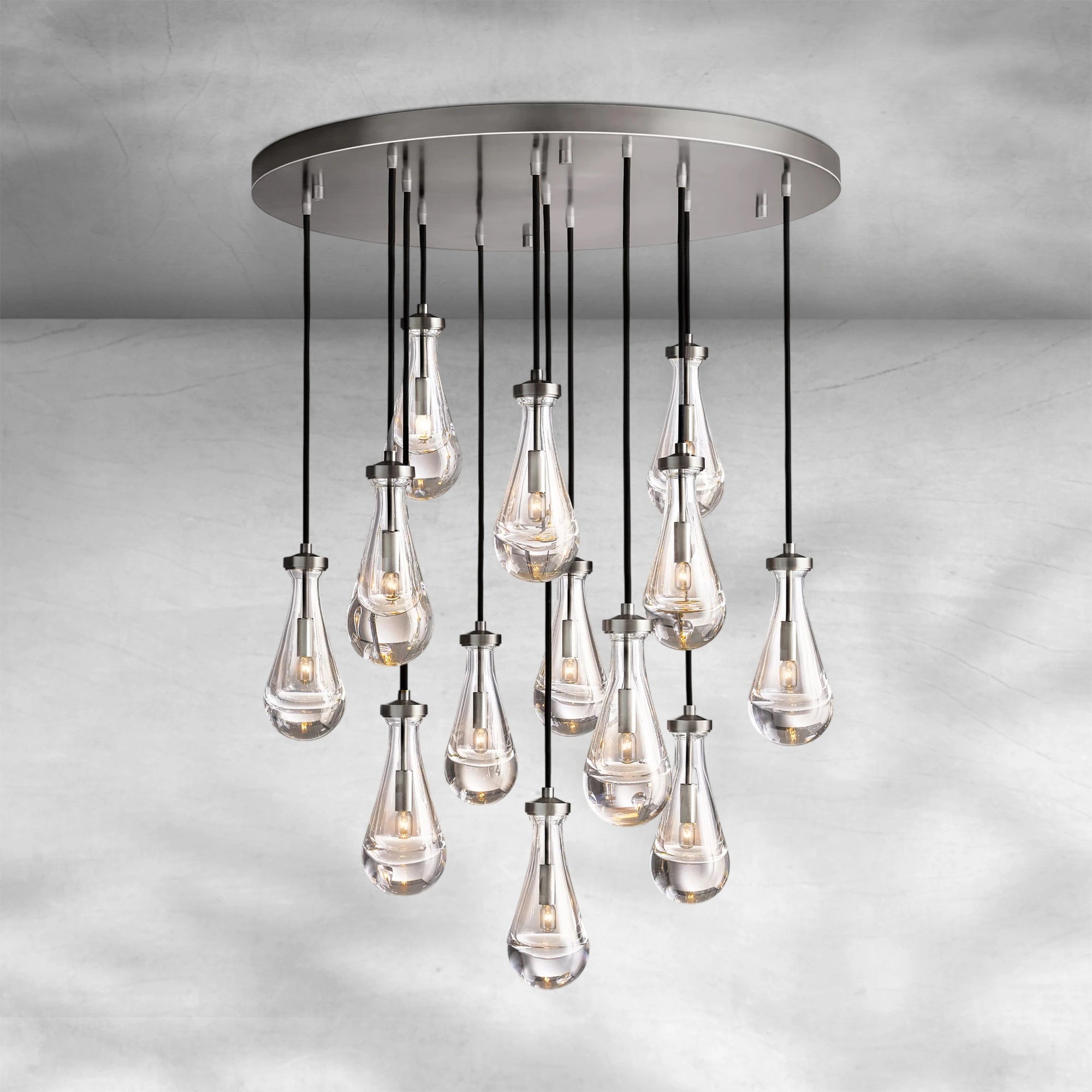 Raindrop Round Chandelier 36"