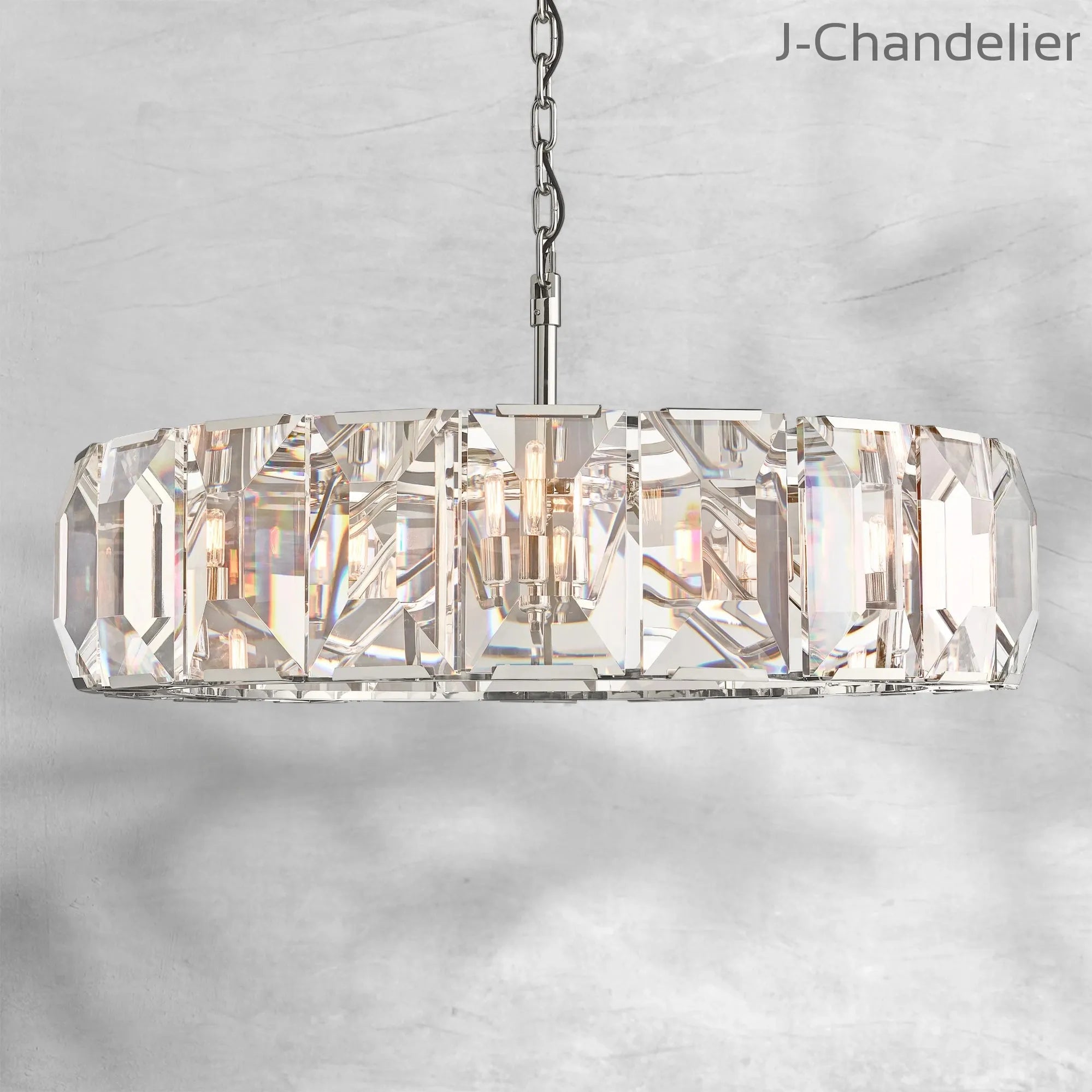 Harlew Crystal Round Chandelier 43"