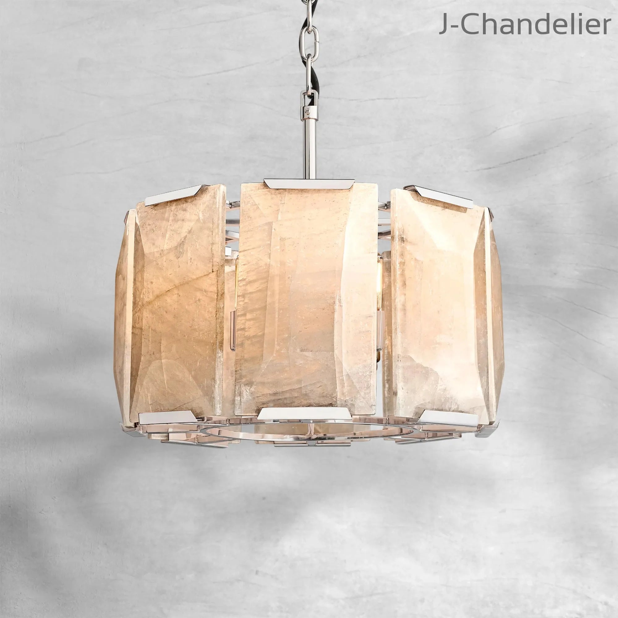 Harlew Calcite Round Chandelier 19"