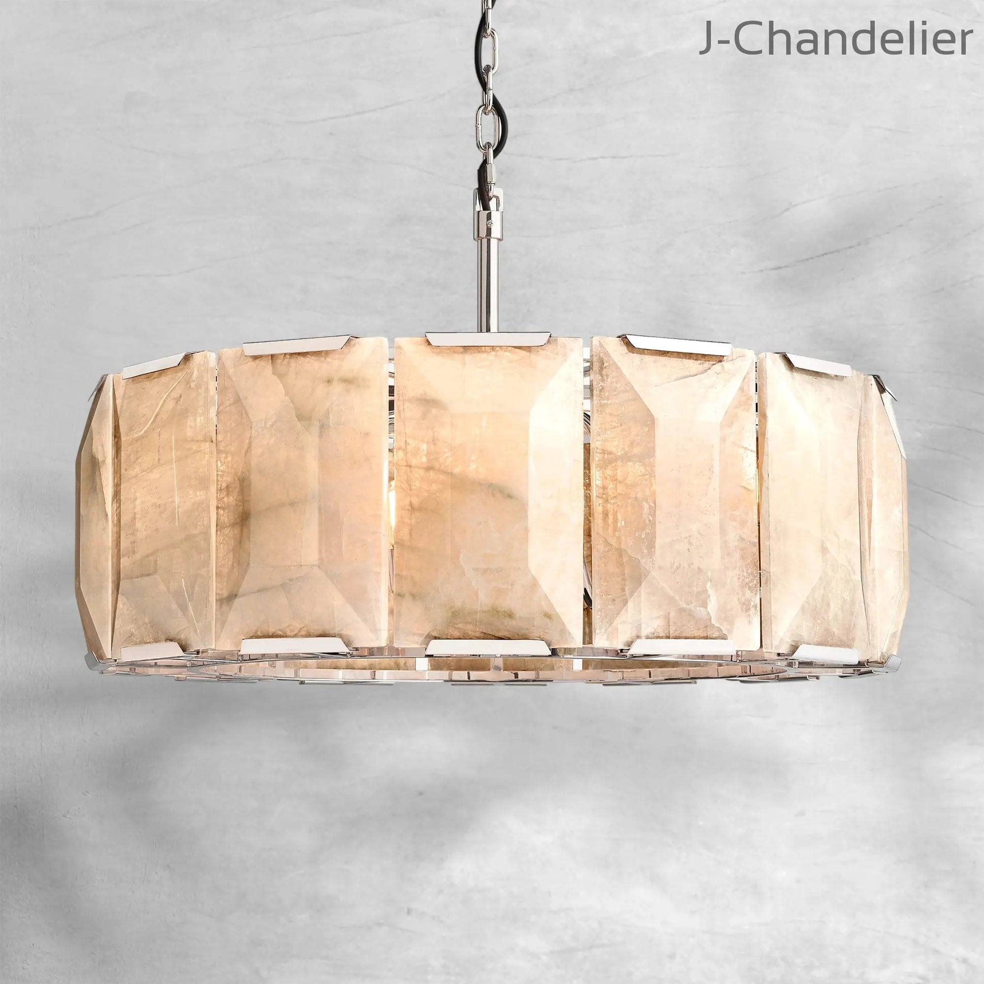 Harlew Calcite Round Chandelier 31"