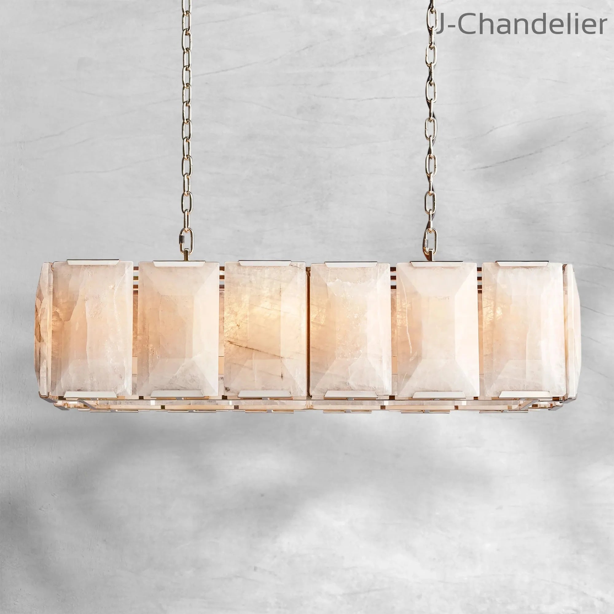 Harlew Calcite Rectangular Chandelier 42"