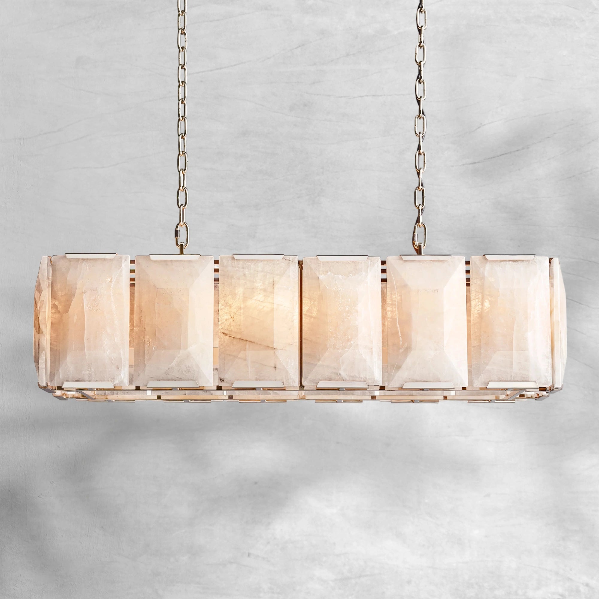 Harlew Calcite Rectangular Chandelier 42"