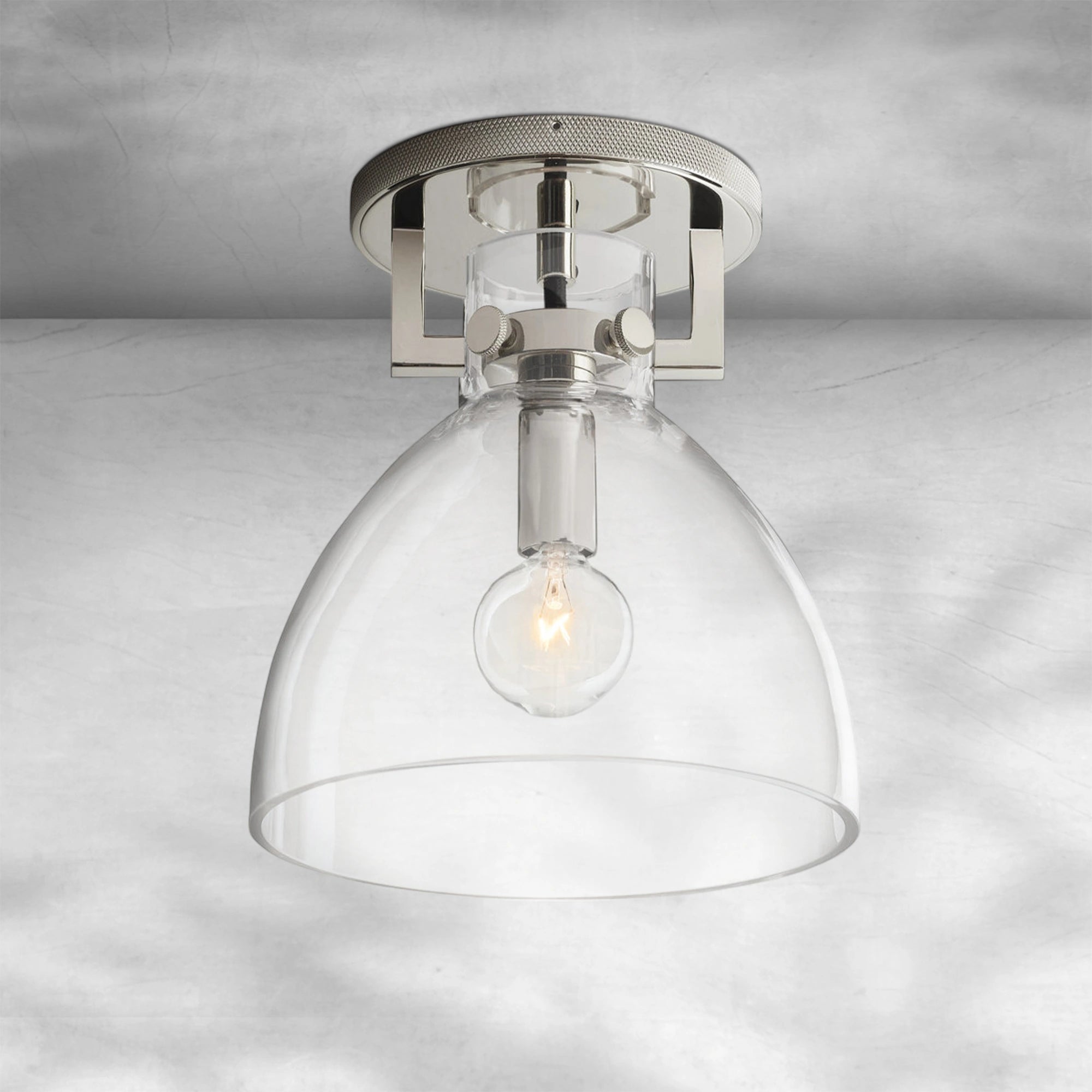 Machine Glass Cloche Flushmount