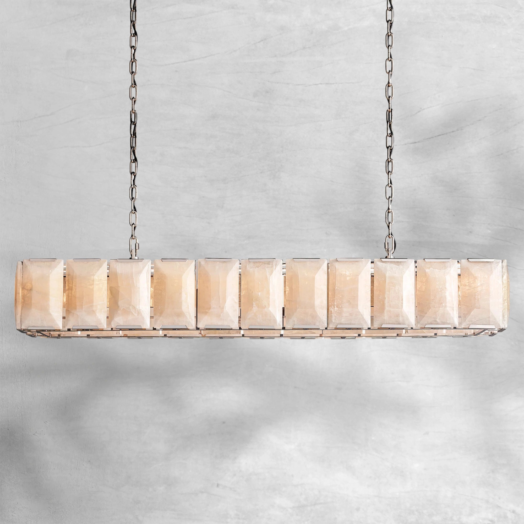 Harlew Calcite Rectangular Chandelier 74"