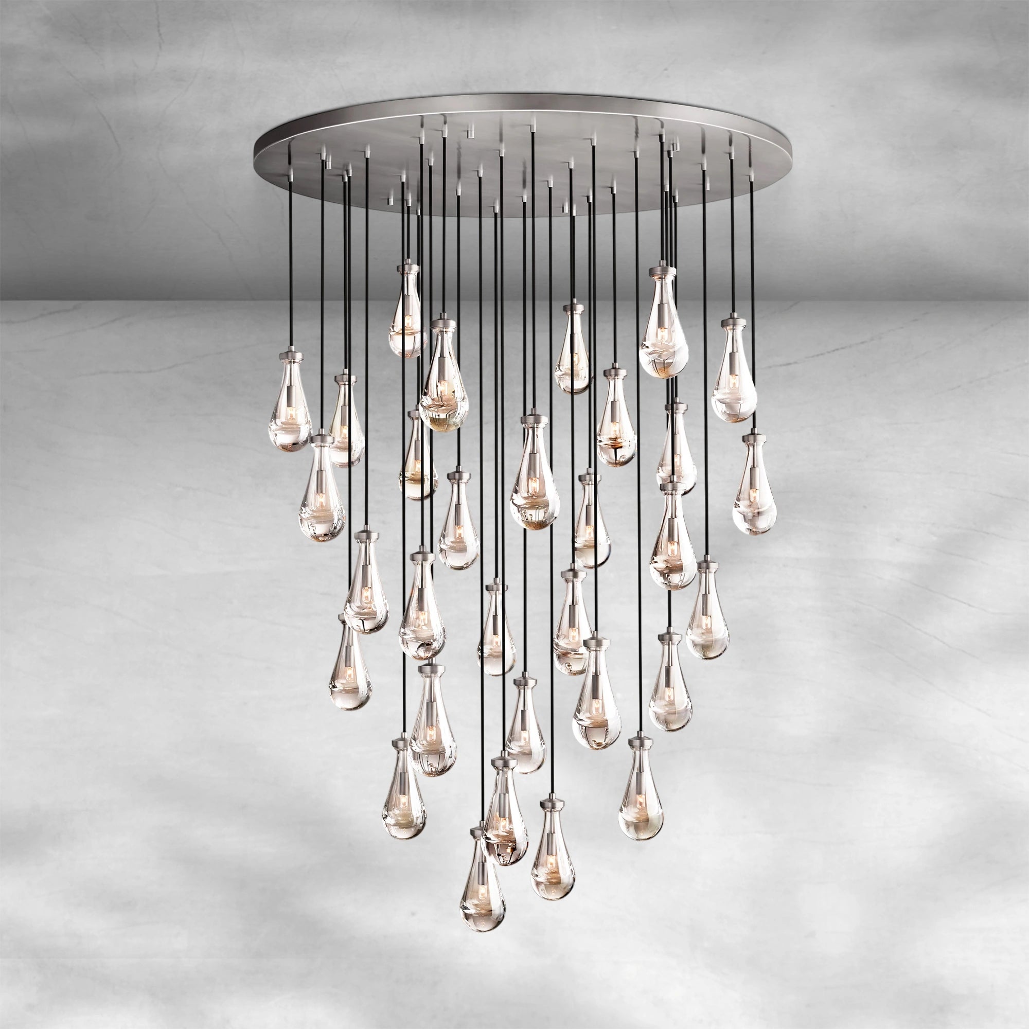 Raindrop Round Chandelier 60"