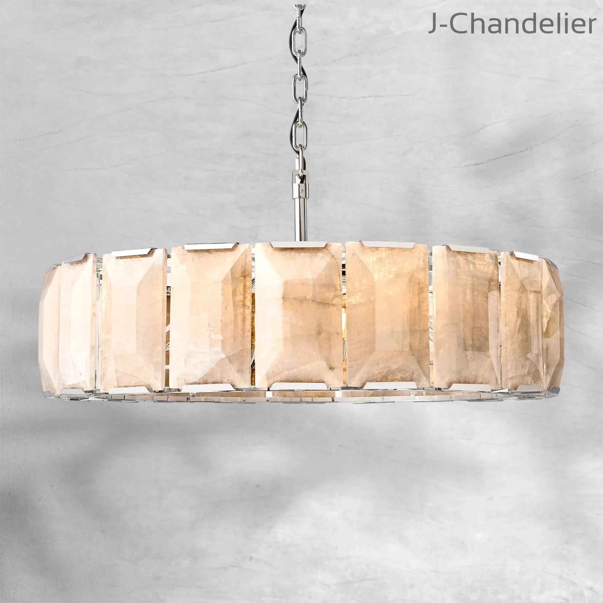 Harlew Calcite Round Chandelier 43"