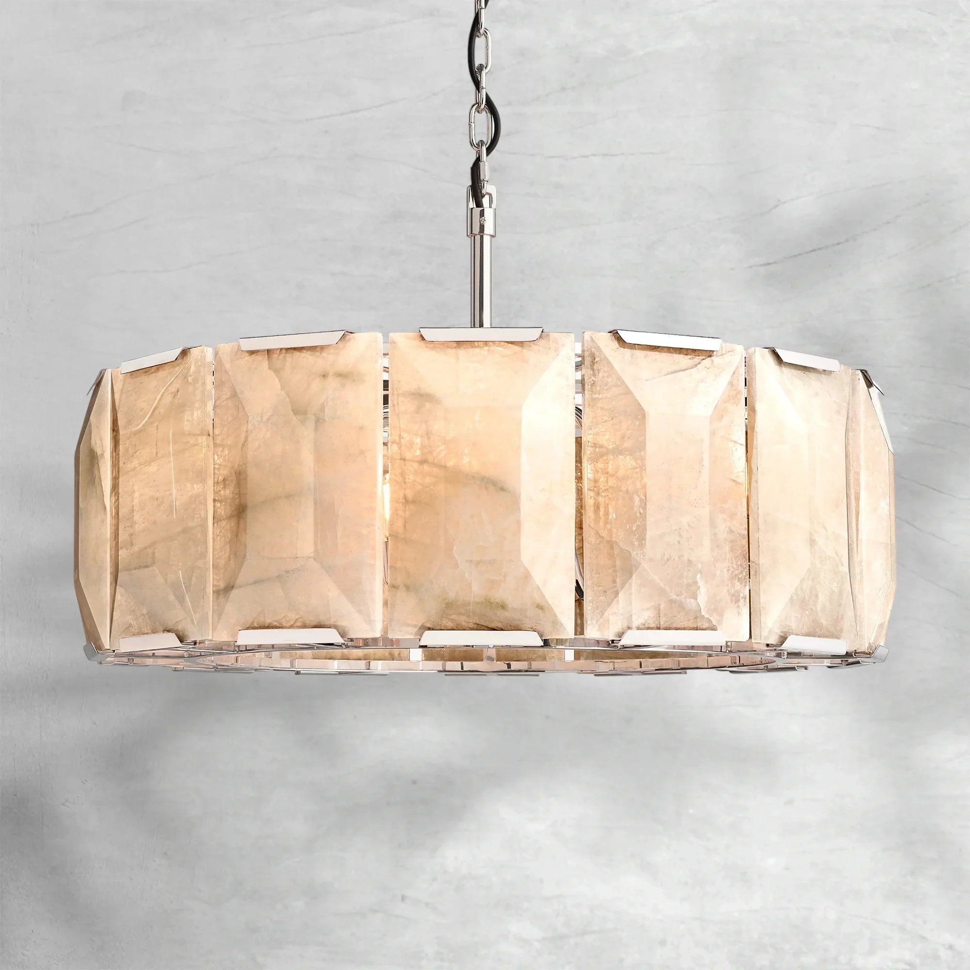 Harlew Calcite Round Chandelier 31"