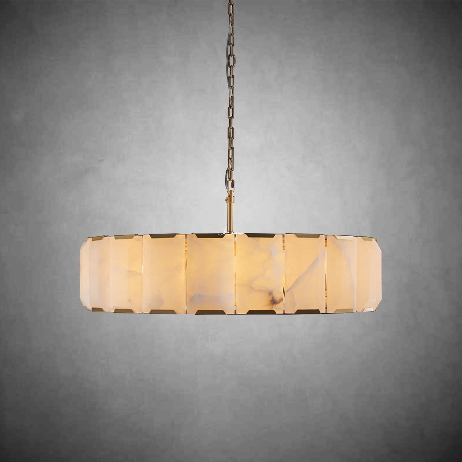 Harlew Calcite Round Chandelier 31"