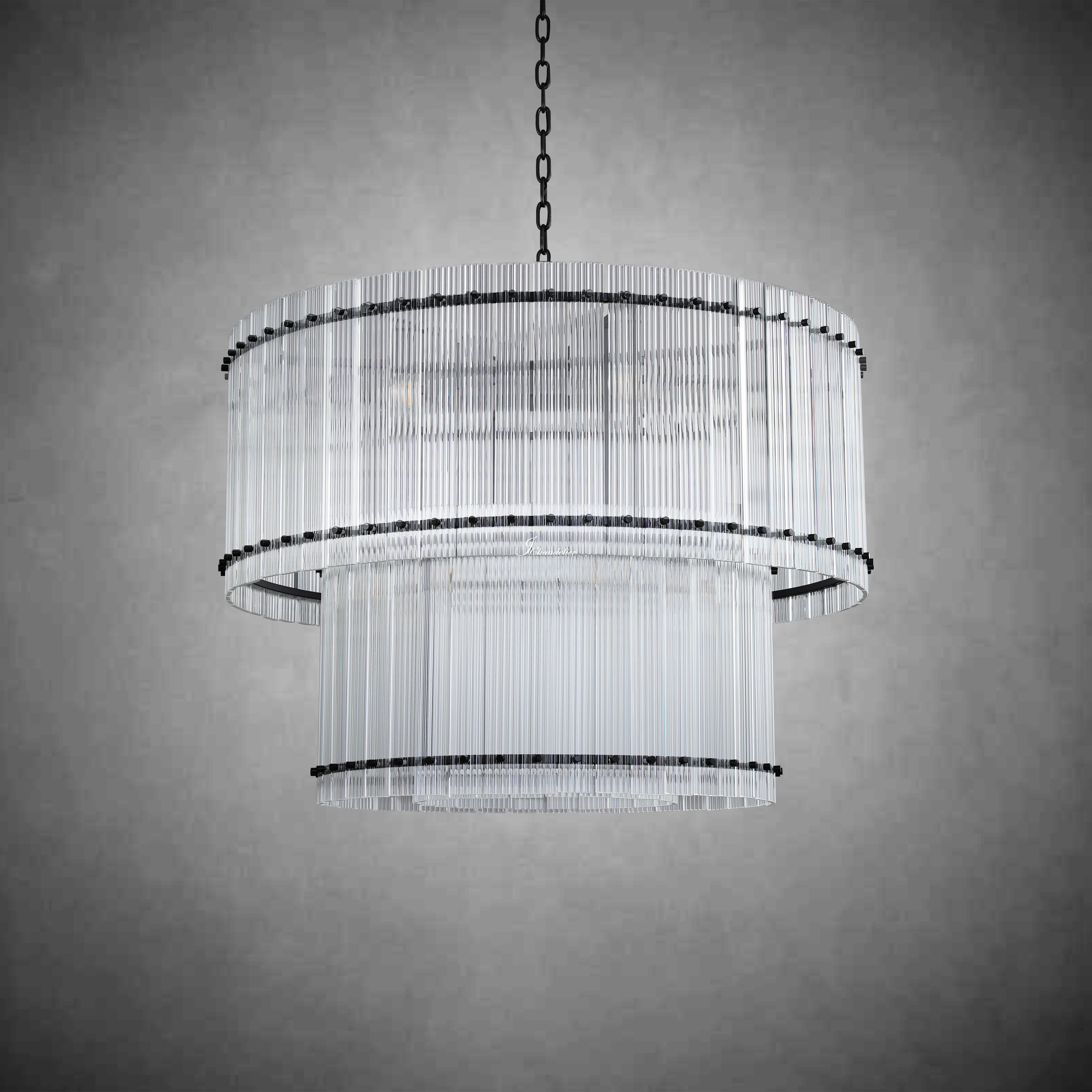 Sun Marcus 2-Tier Glass Round Chandelier 48"
