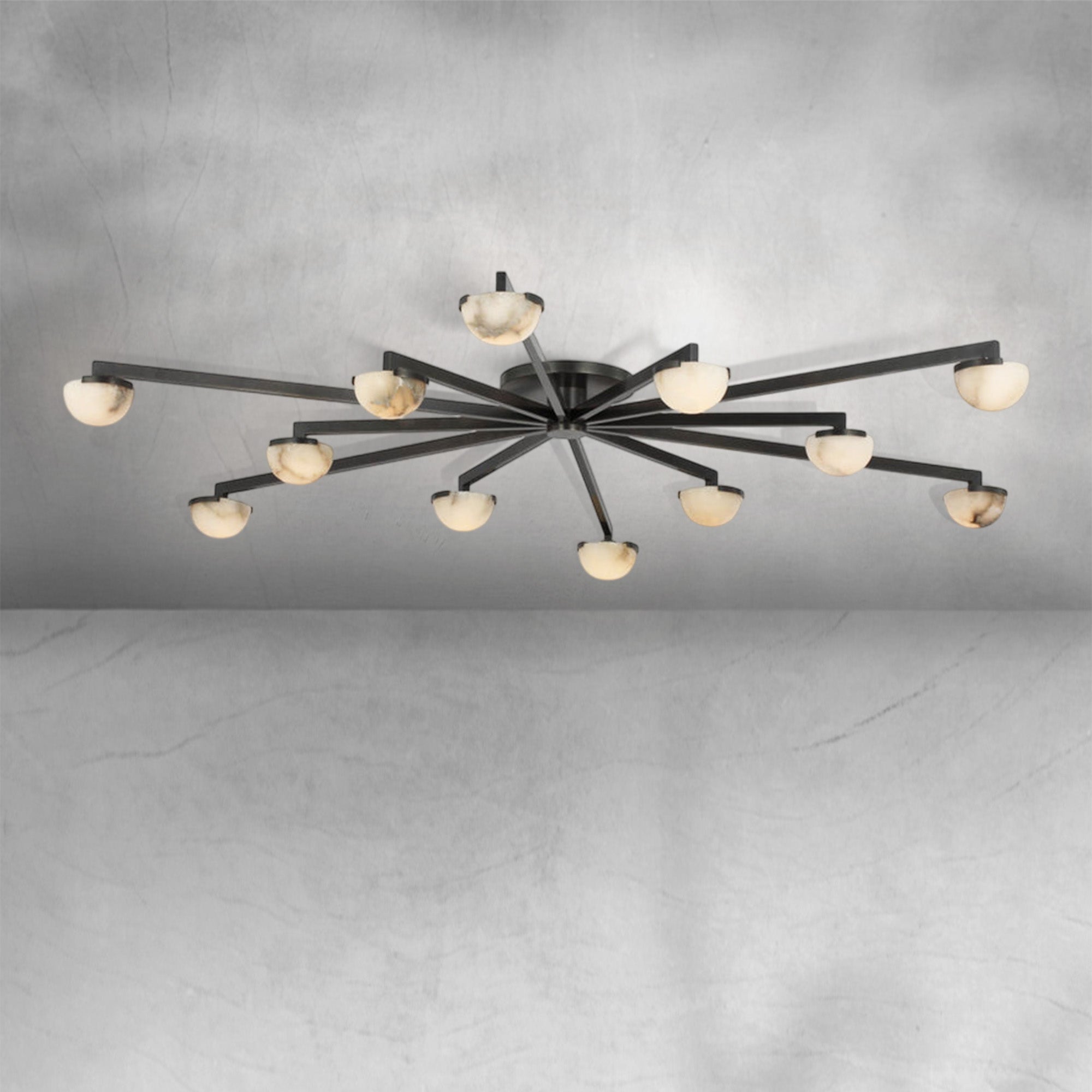 Padra Alabaster Large Staggered Arm Flush Mount