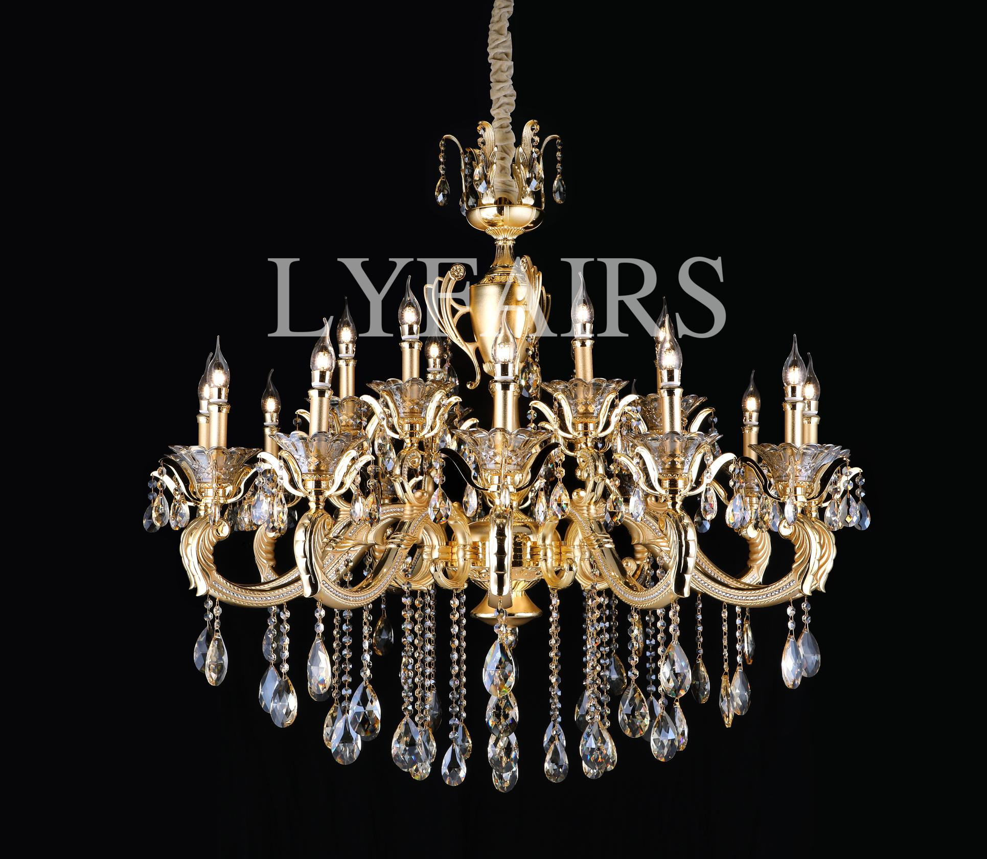 Royal Baroque Revival Vintage Chandelier Series with Waterfall Crystal