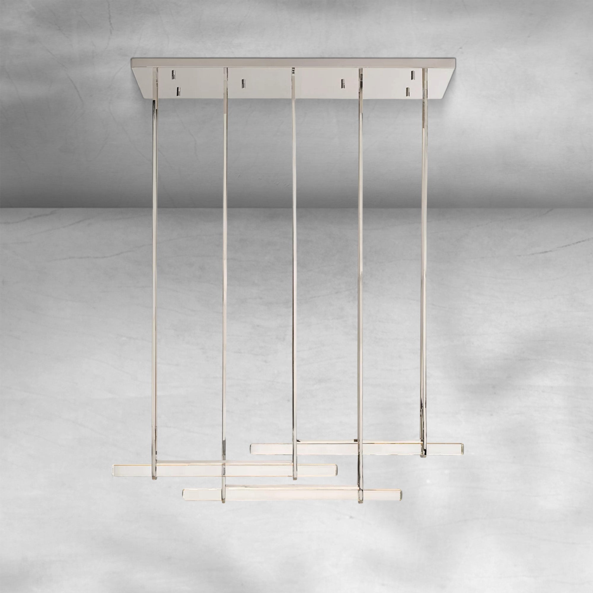 Auduban Crystal Triple Bar Linear Chandelier