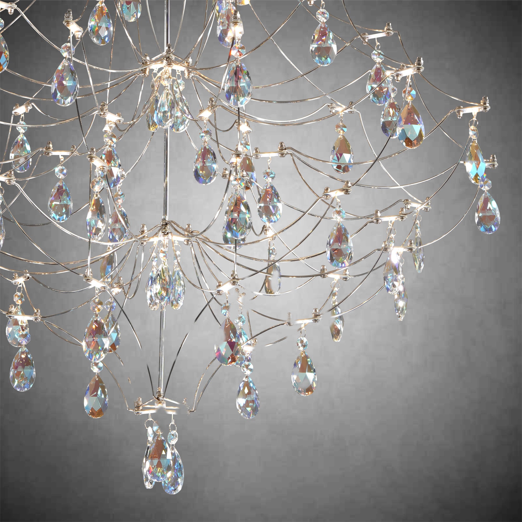 Crystal Chandelier  Sliver  Ceiling Light Fixture