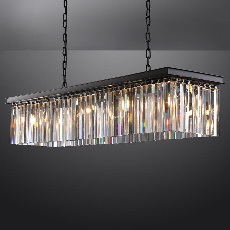 1920s Orion Art Deco Rectangular Chandelier 49"W/60"W