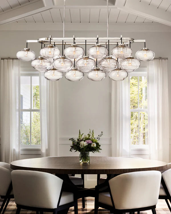 Cabrlet Clear Glass Linear Chandelier 54"