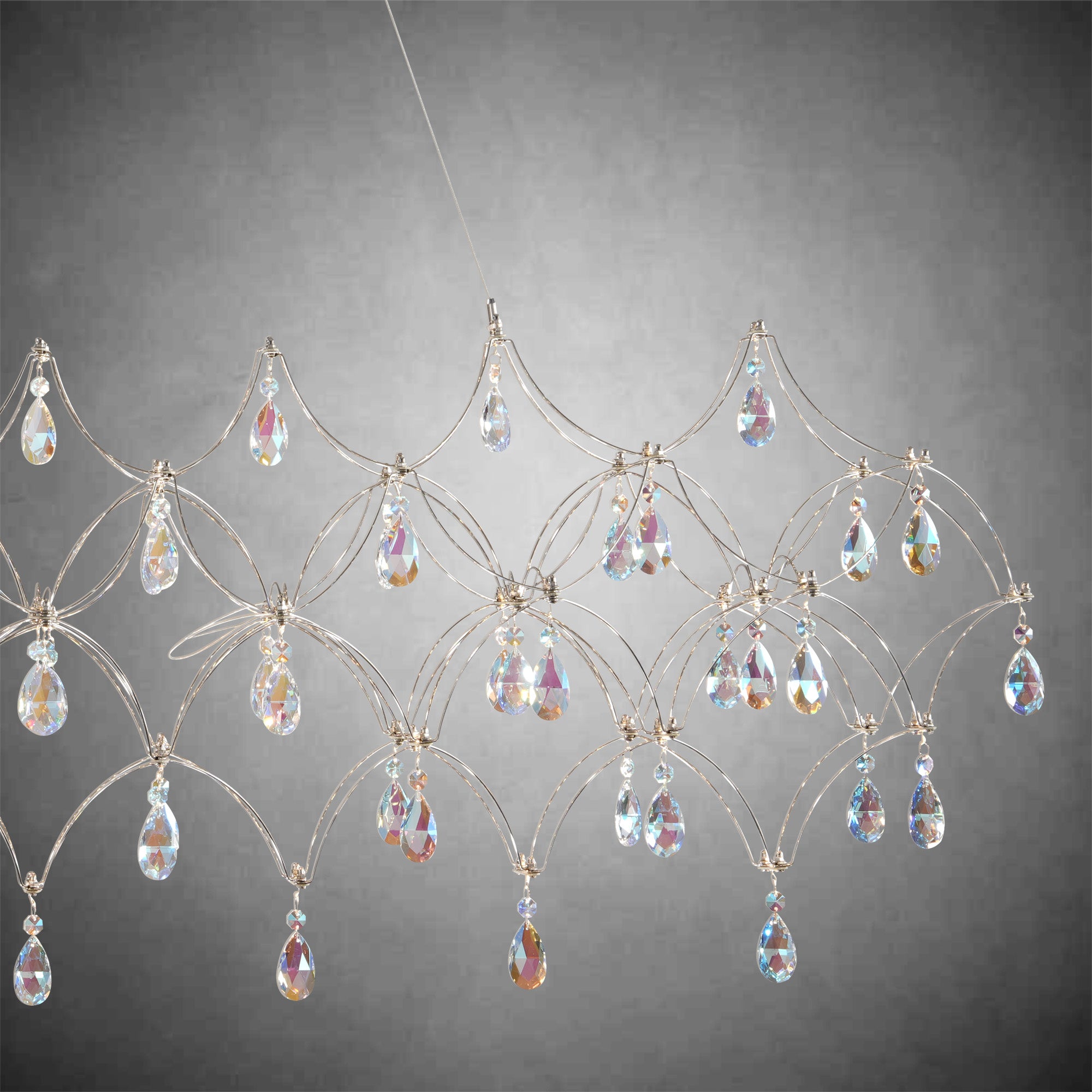 Crystal Chandelier  Sliver  Ceiling Light Fixture