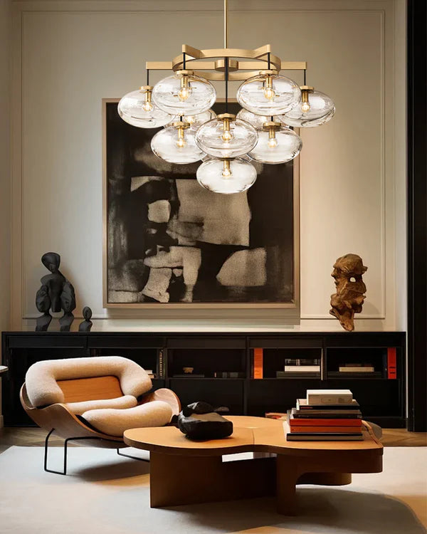 Cabrlet Clear Glass Round Chandelier 36"