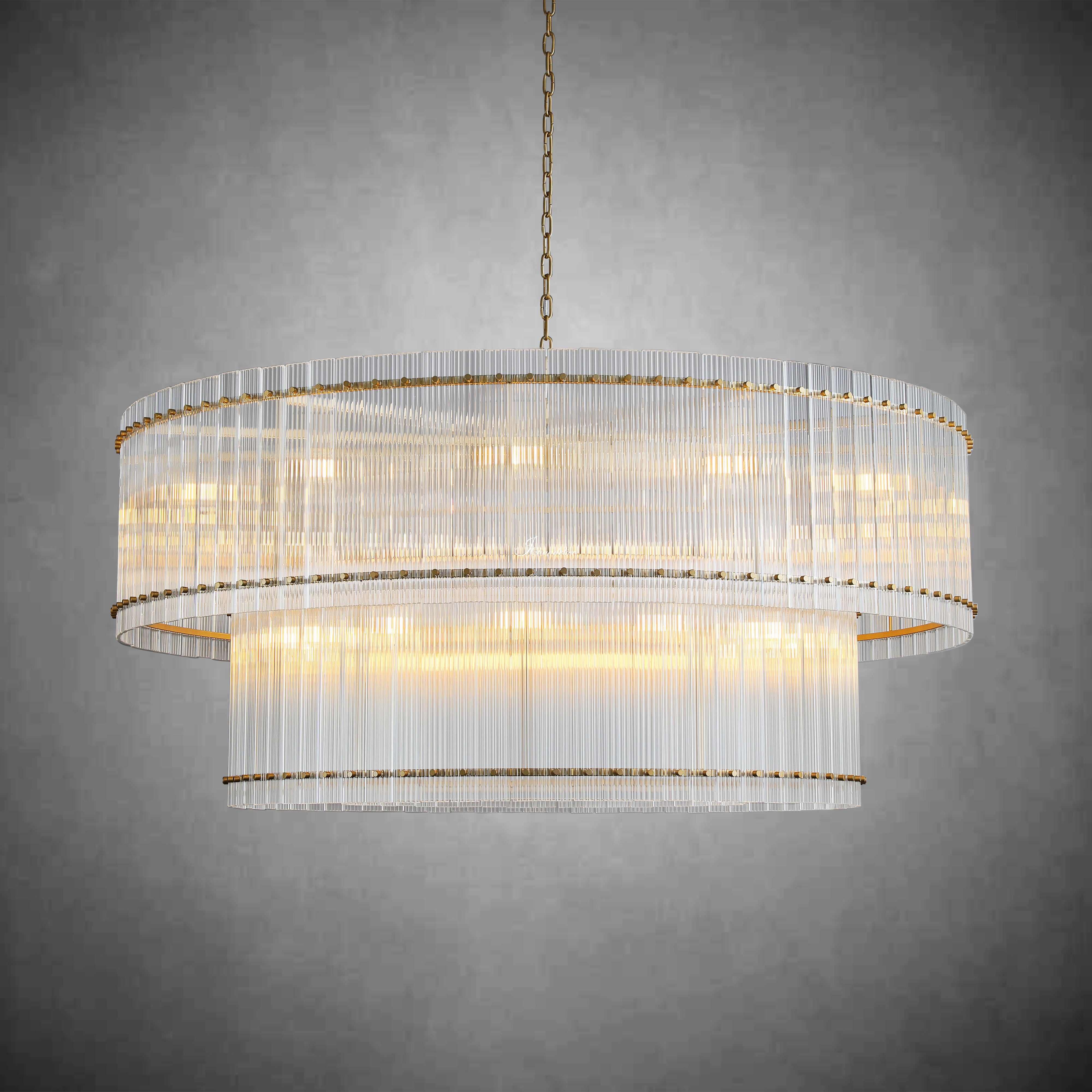 Sun Marcus 2-Tier Glass Round Chandelier 60"