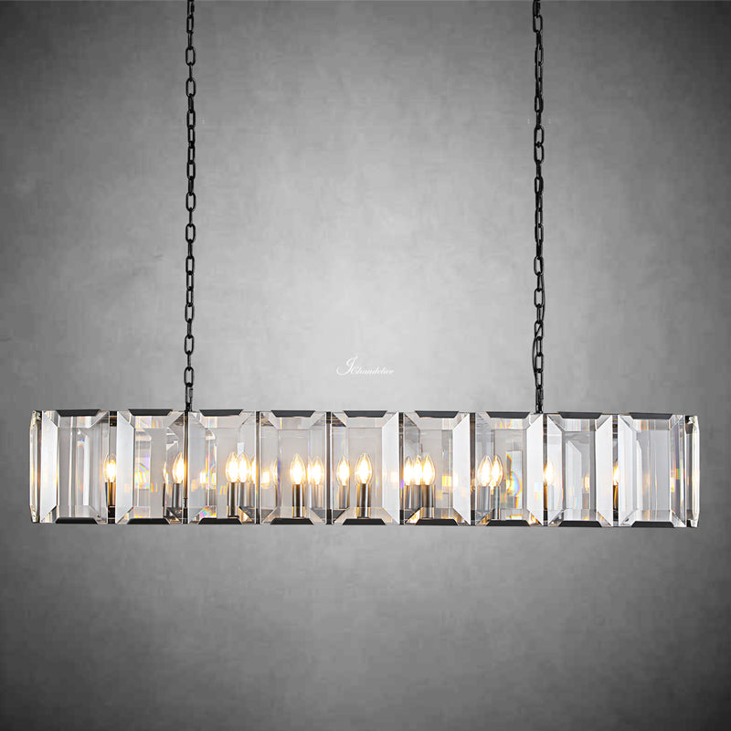 Harlew Crystal Rectangular Chandelier 62"