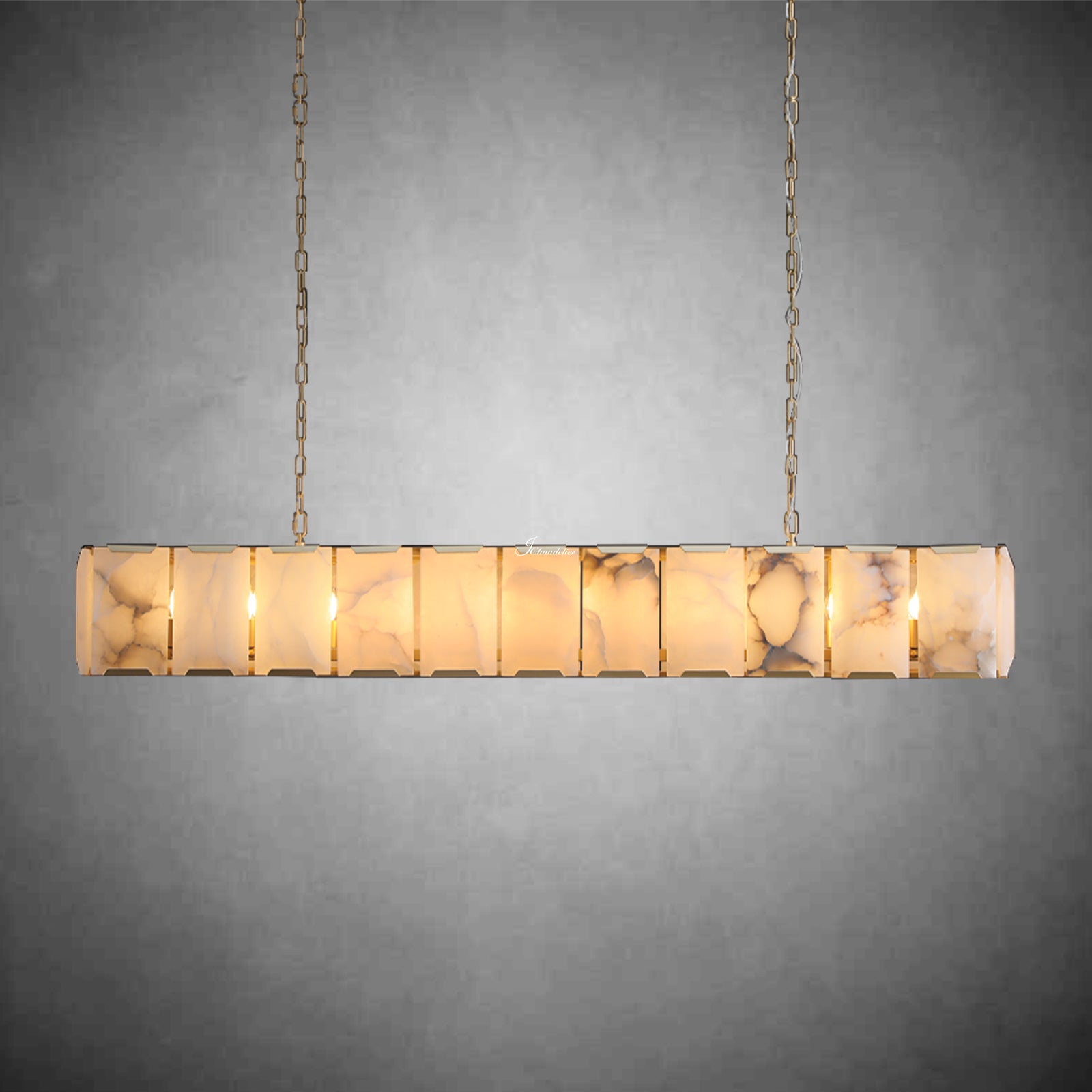Harlew Calcite Rectangular Chandelier 74"