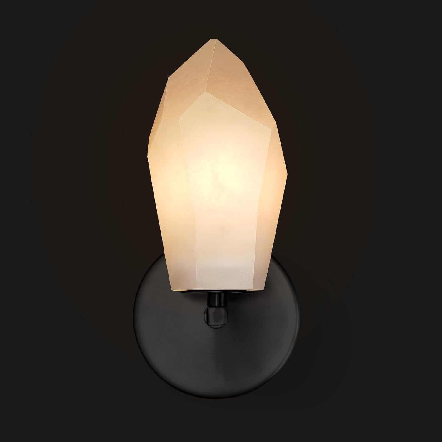 Elegant Black Alabaster Wall Sconce with Dimmable LED Light