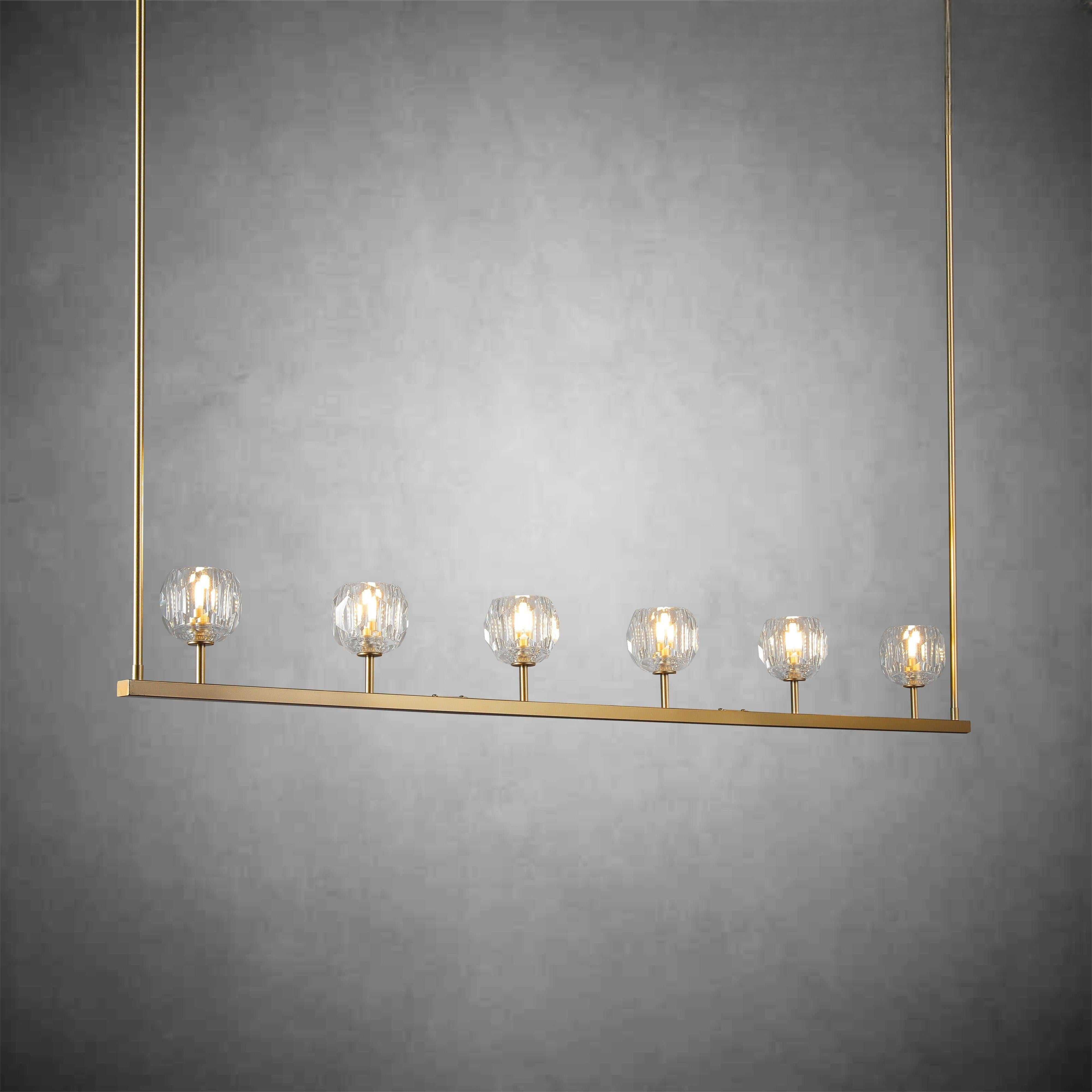Bille De Crystal Ball Linear Chandelier 48” 60"