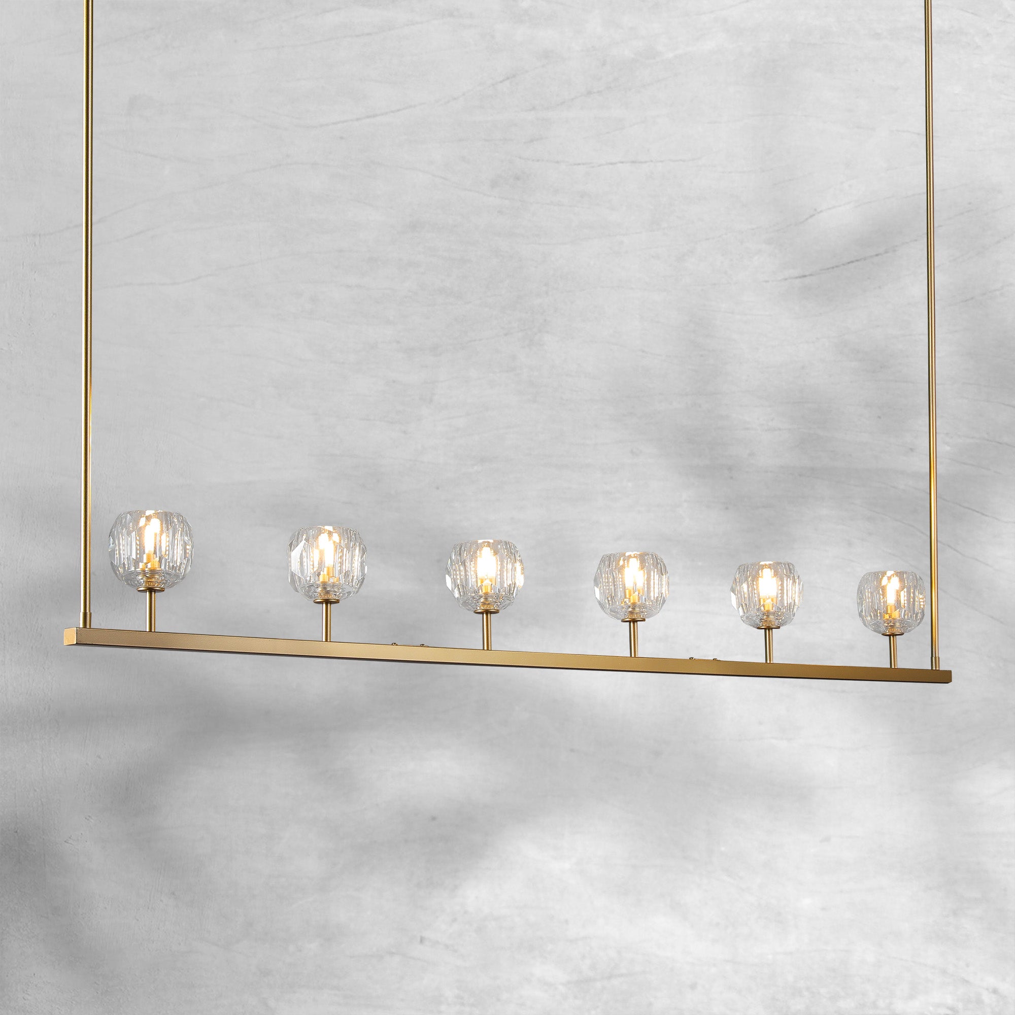 Bille De Crystal Ball Linear Chandelier 48” 60"