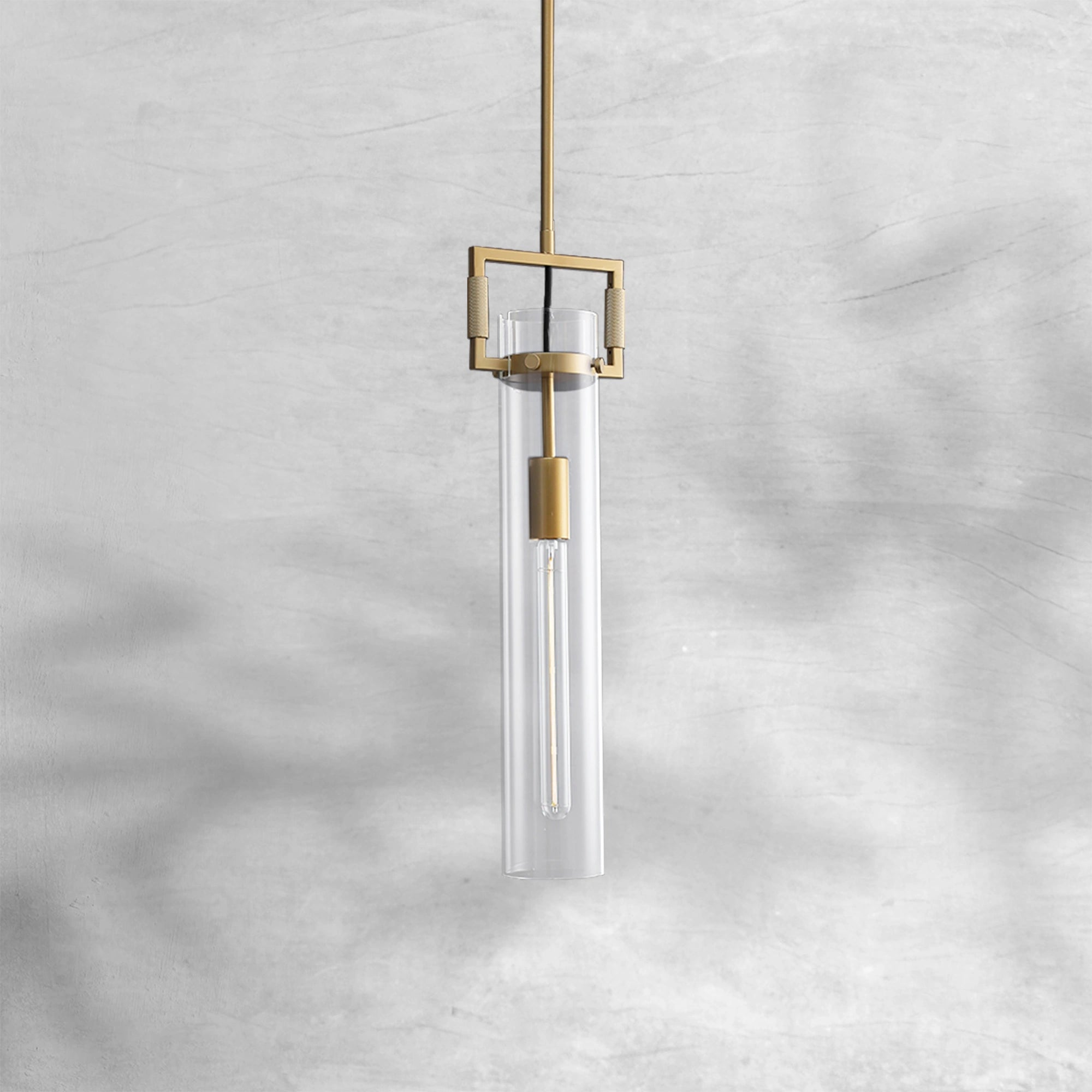 Machine Glass Cylinder Pendant 12"22"