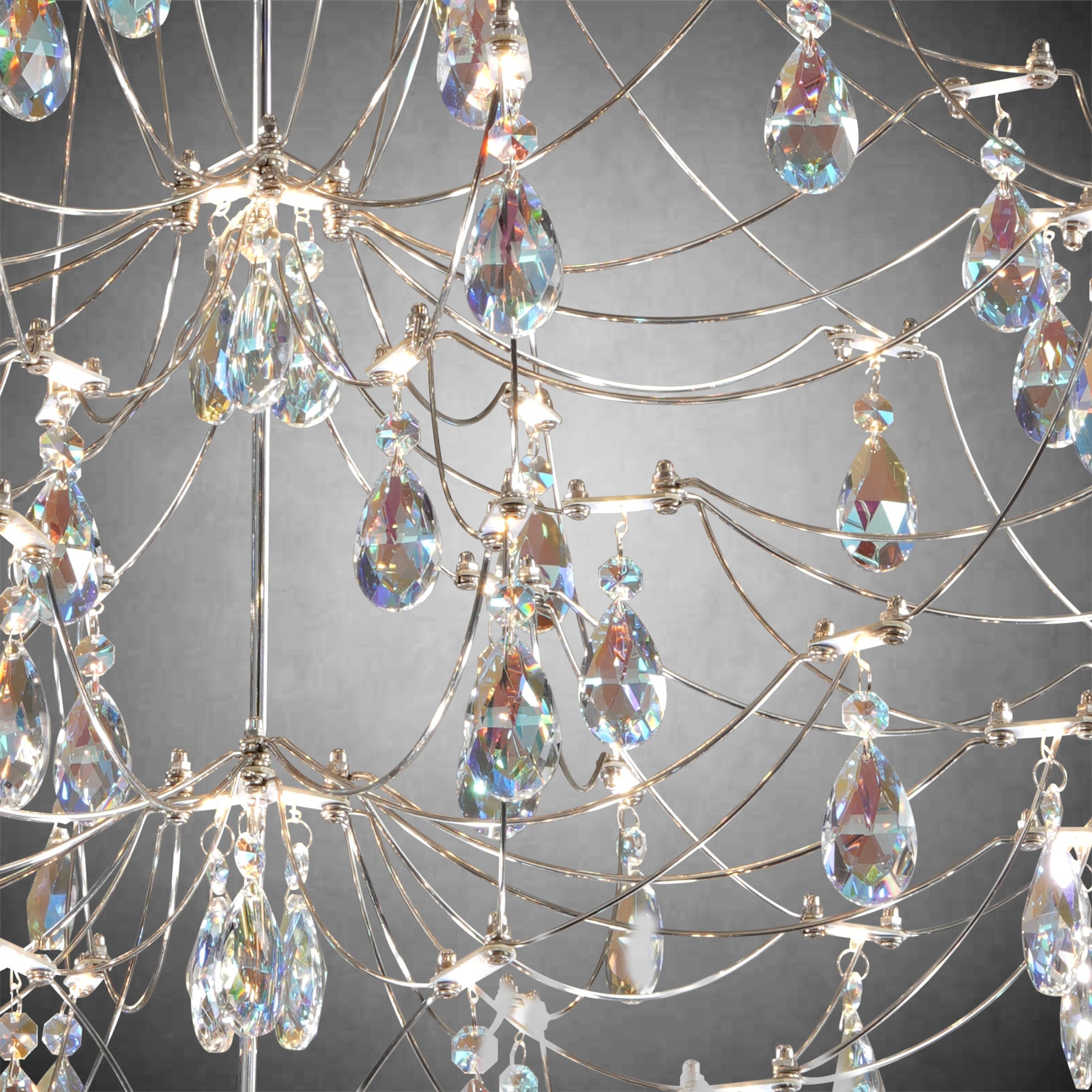 Crystal Chandelier  Sliver  Ceiling Light Fixture
