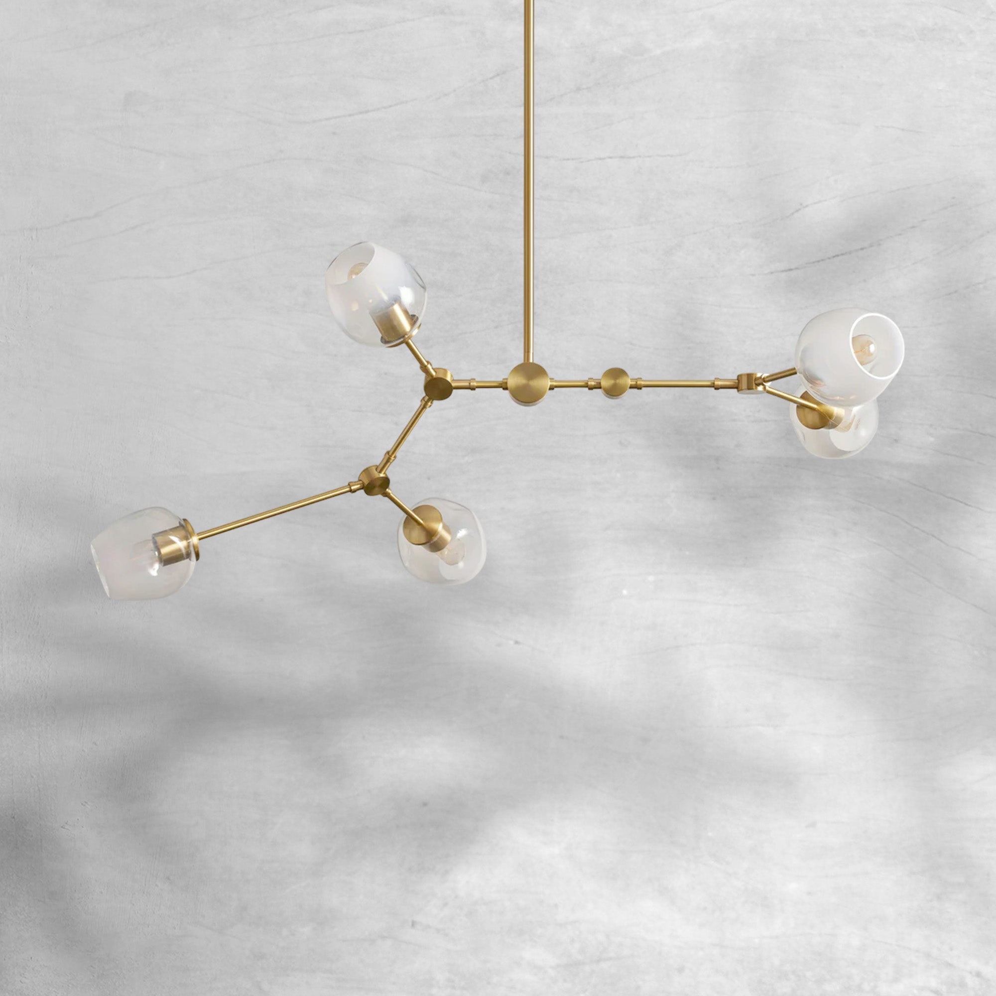 Covington Horizontal White Globe Branching Bubble Chandelier
