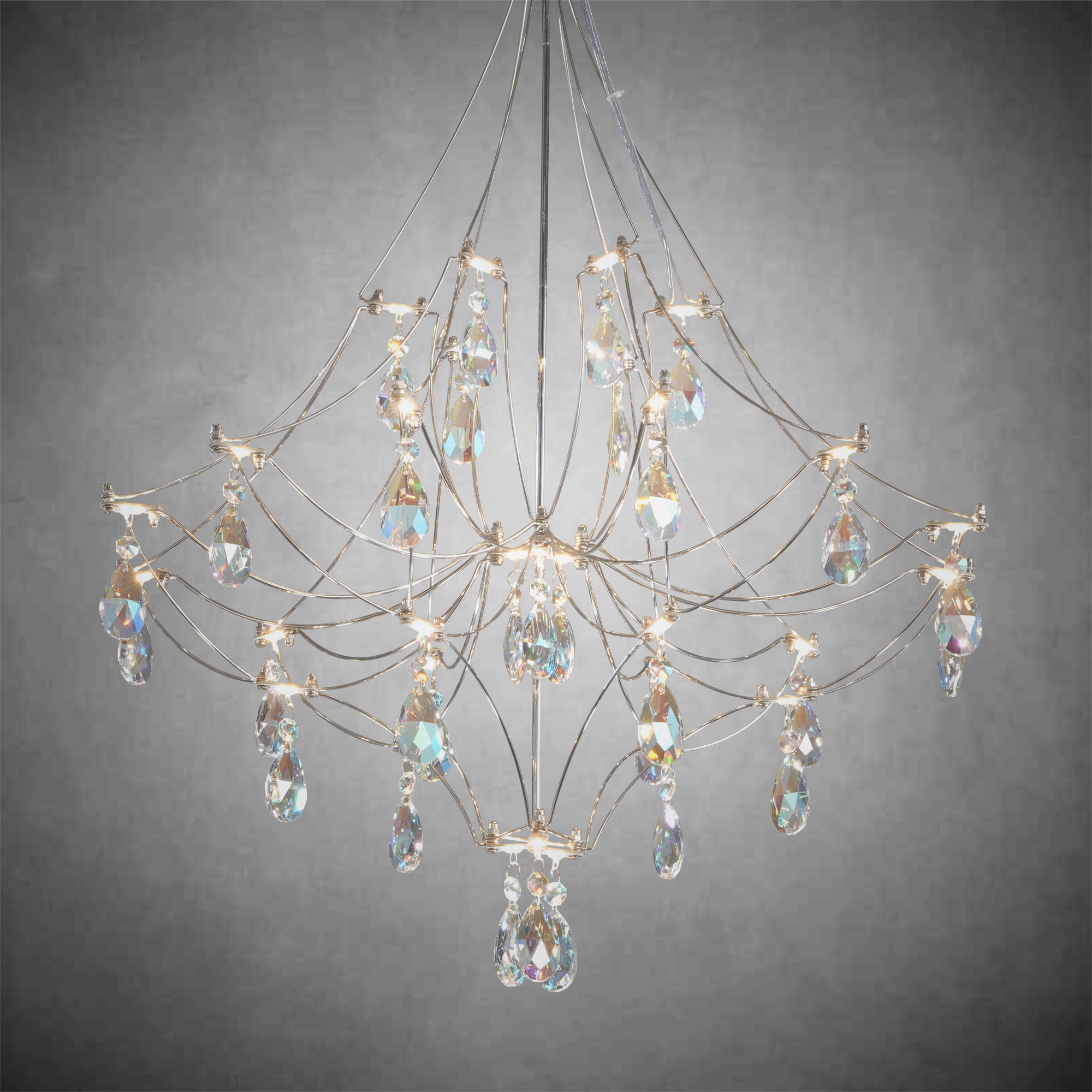 Crystal Chandelier  Sliver  Ceiling Light Fixture