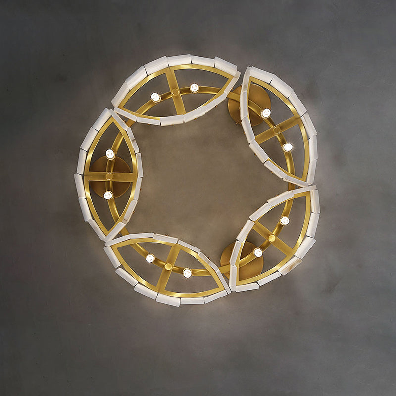 Contemporary Alabaster Flush Mount Ceiling Lamp with Warm White Glow