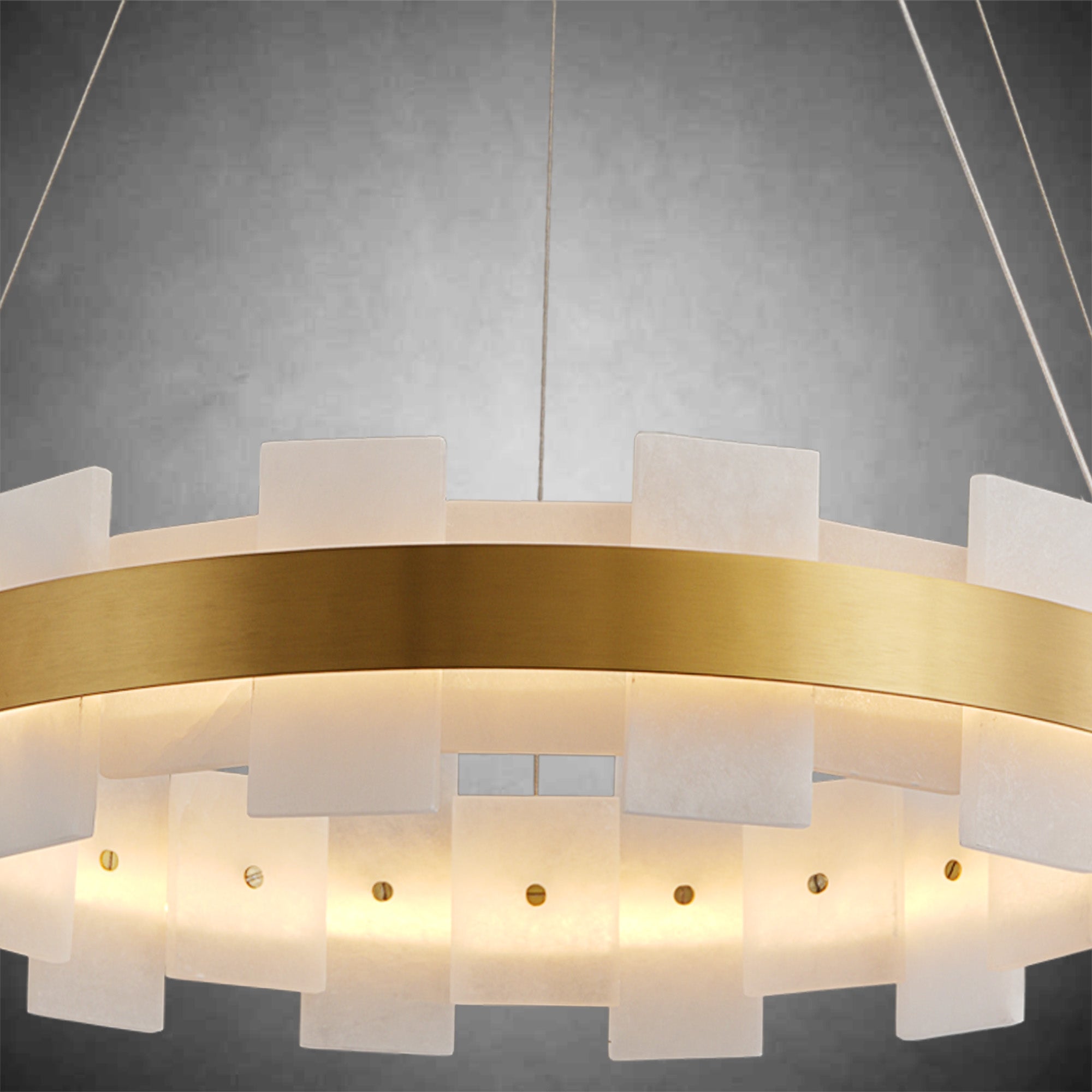 Rectangle Linear Alabaster Chandelier