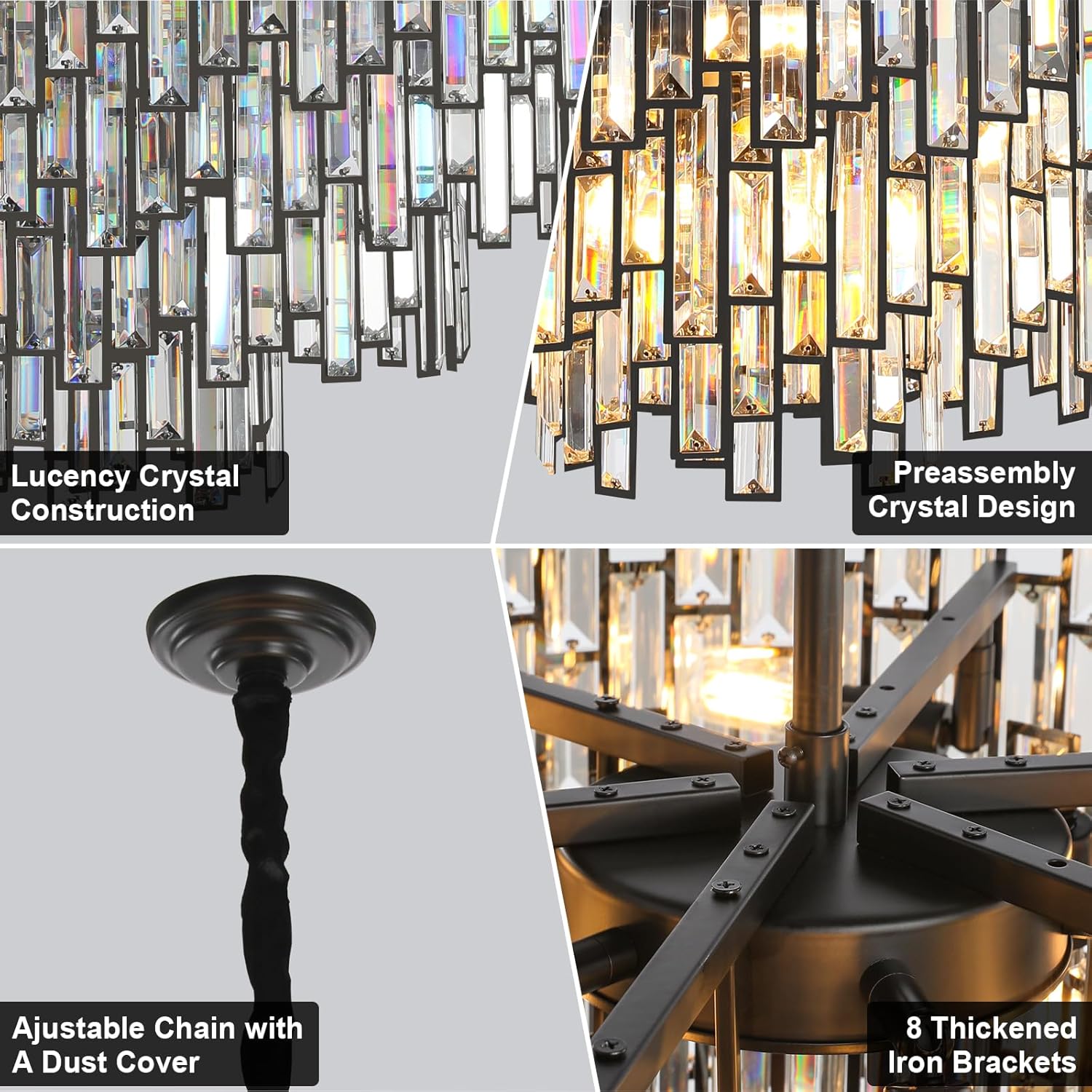 Modern Crystal Chandelier for High Ceilings