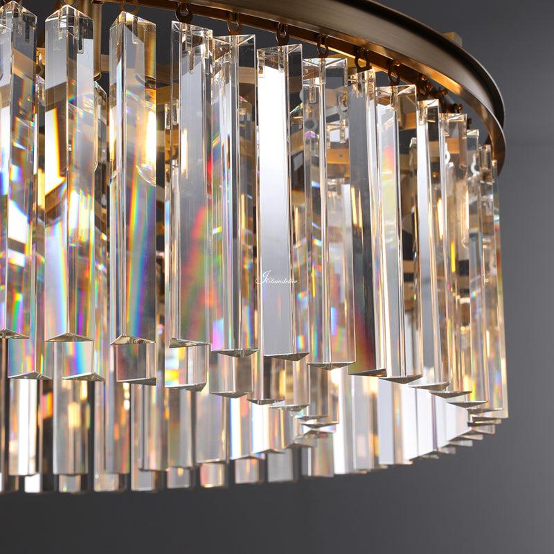 1920s Orion Art Deco Round Chandelier 32"D/43"D