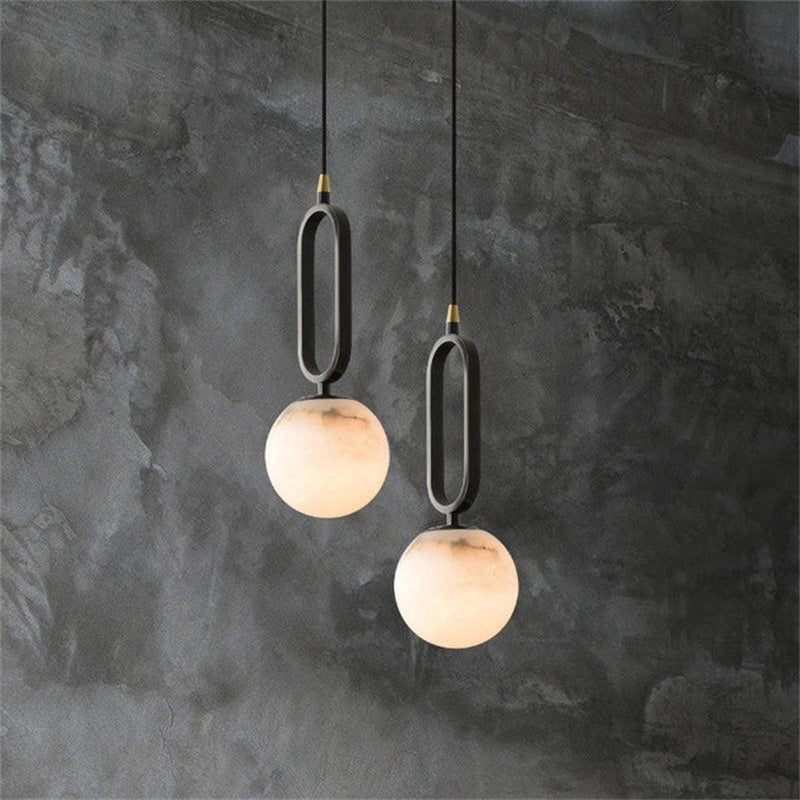 Phoenix Alabaster Sphere Pendant Light,  Modern Pendant Lighting