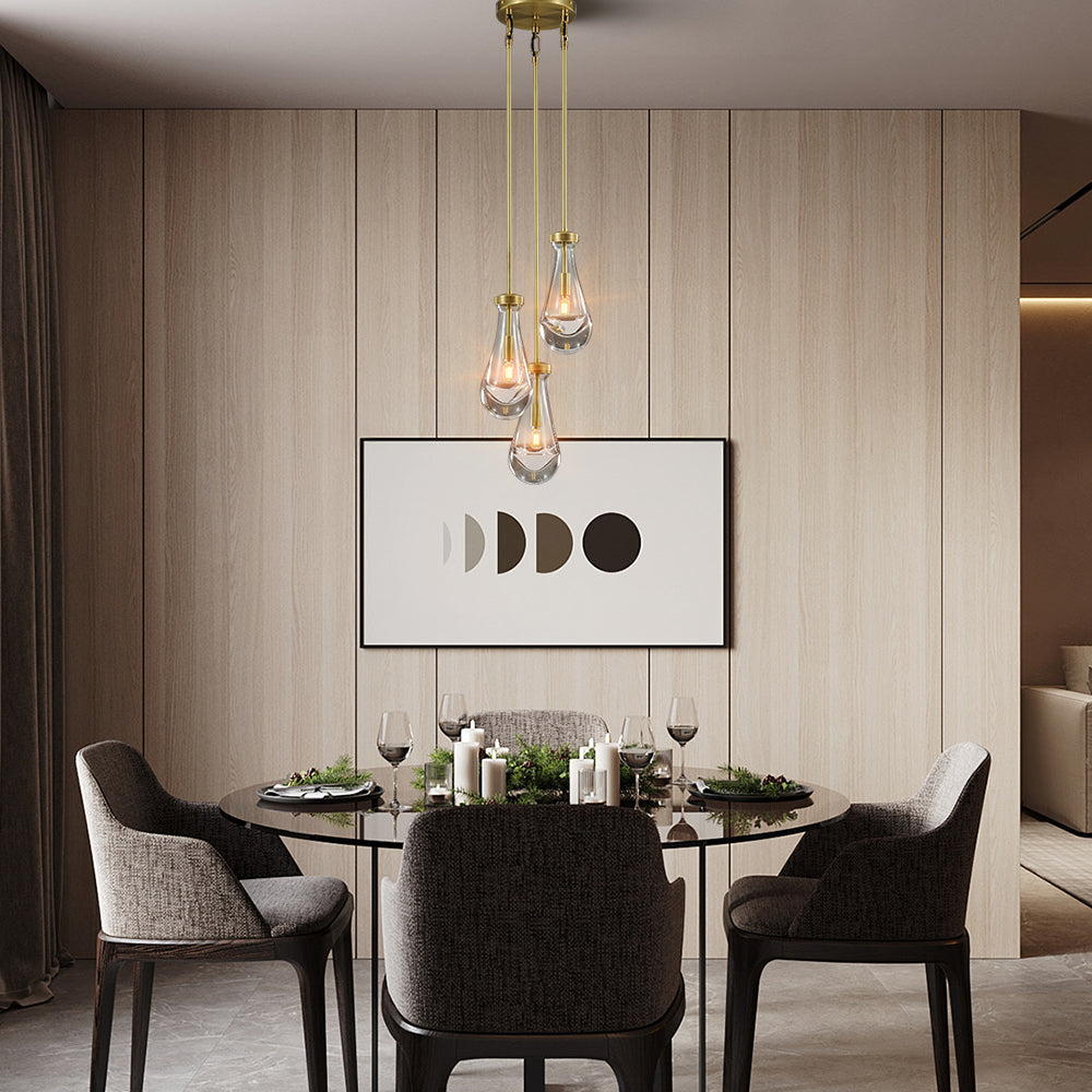 Raindrop 3-Light Rod Round Chandelier