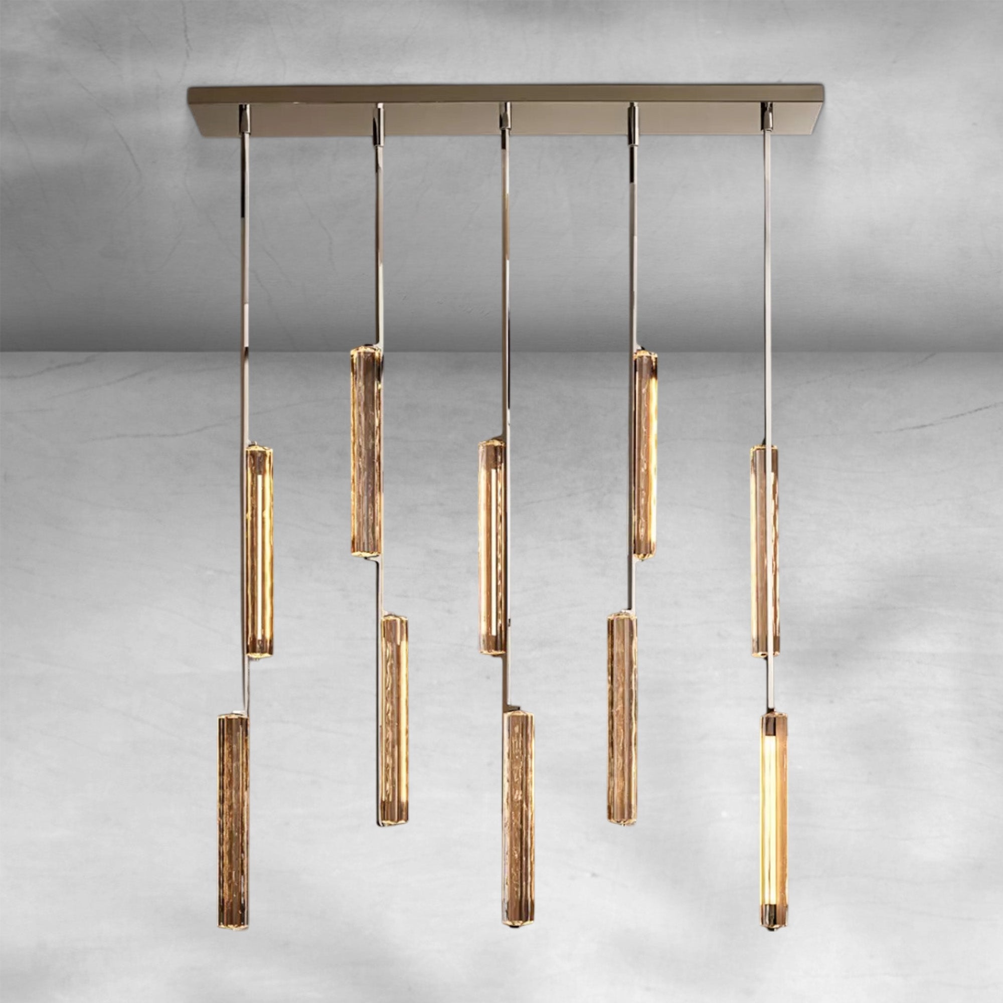 Auduban Crystal Linear Chandelier 54"