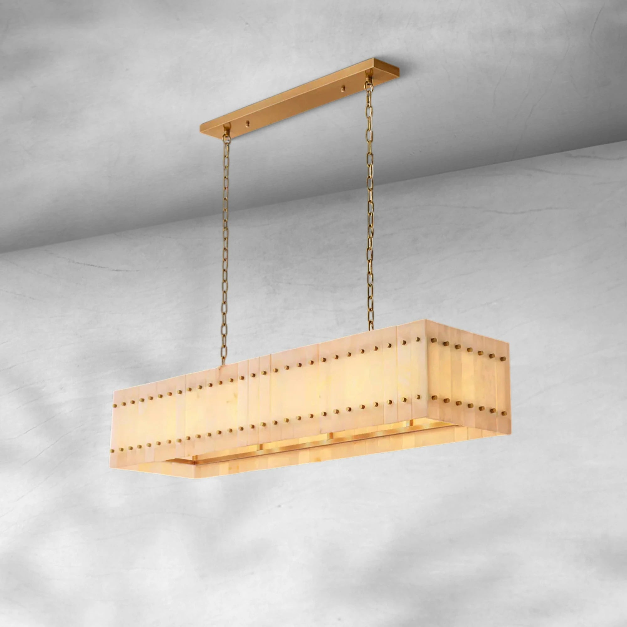 Sun Marcus Alabaster Linear Chandelier 54''72''