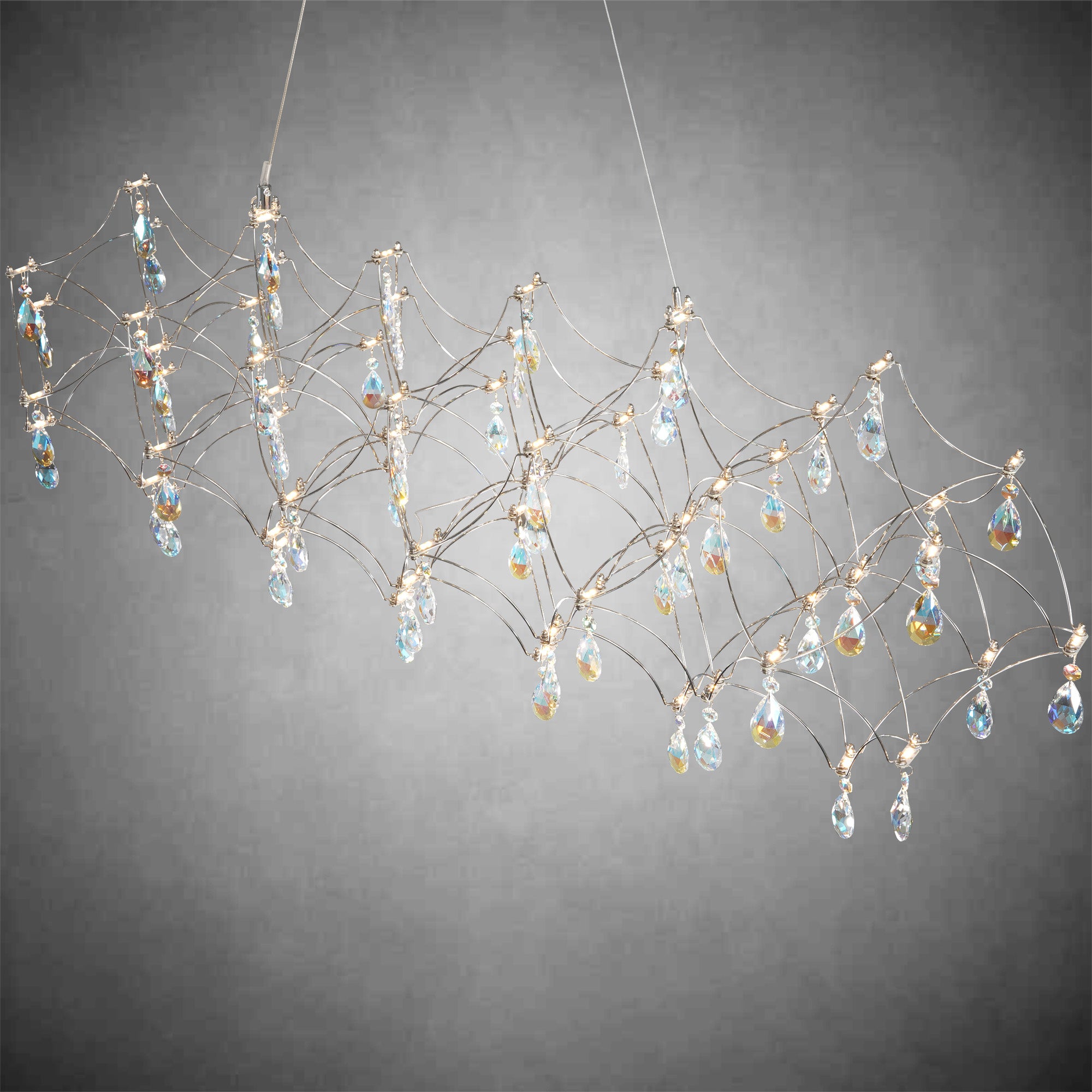 Crystal Chandelier  Sliver  Ceiling Light Fixture