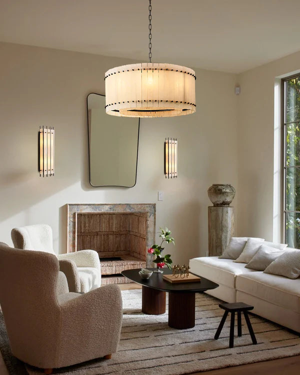Sun Marcus Alabaster Round Chandelier