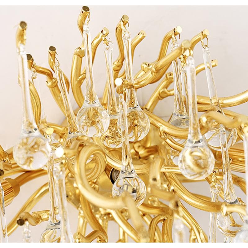Rain Tree  Crystal Teardrop Wall Sconce Gold Diameter 17"