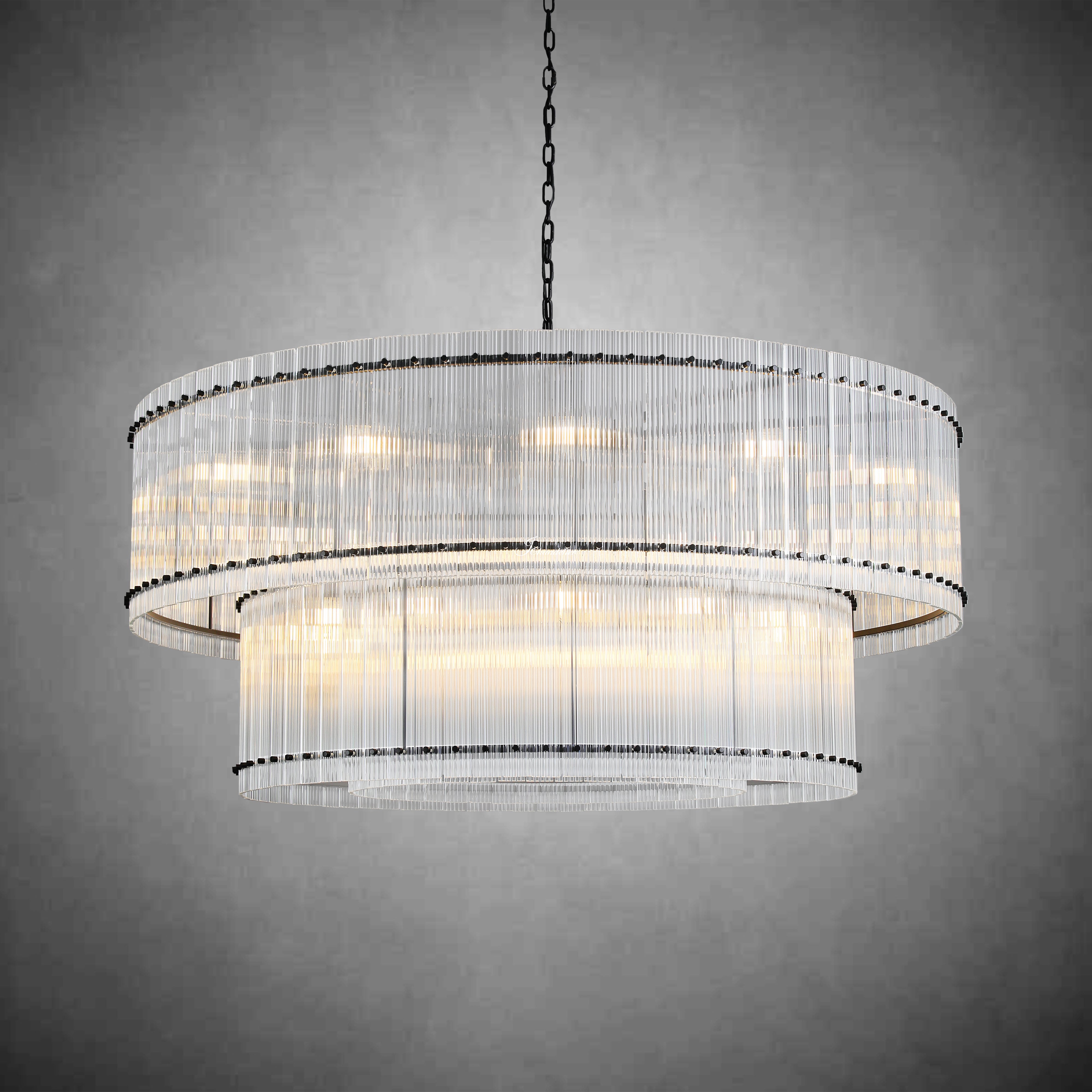 Sun Marcus 2-Tier Glass Round Chandelier 60"