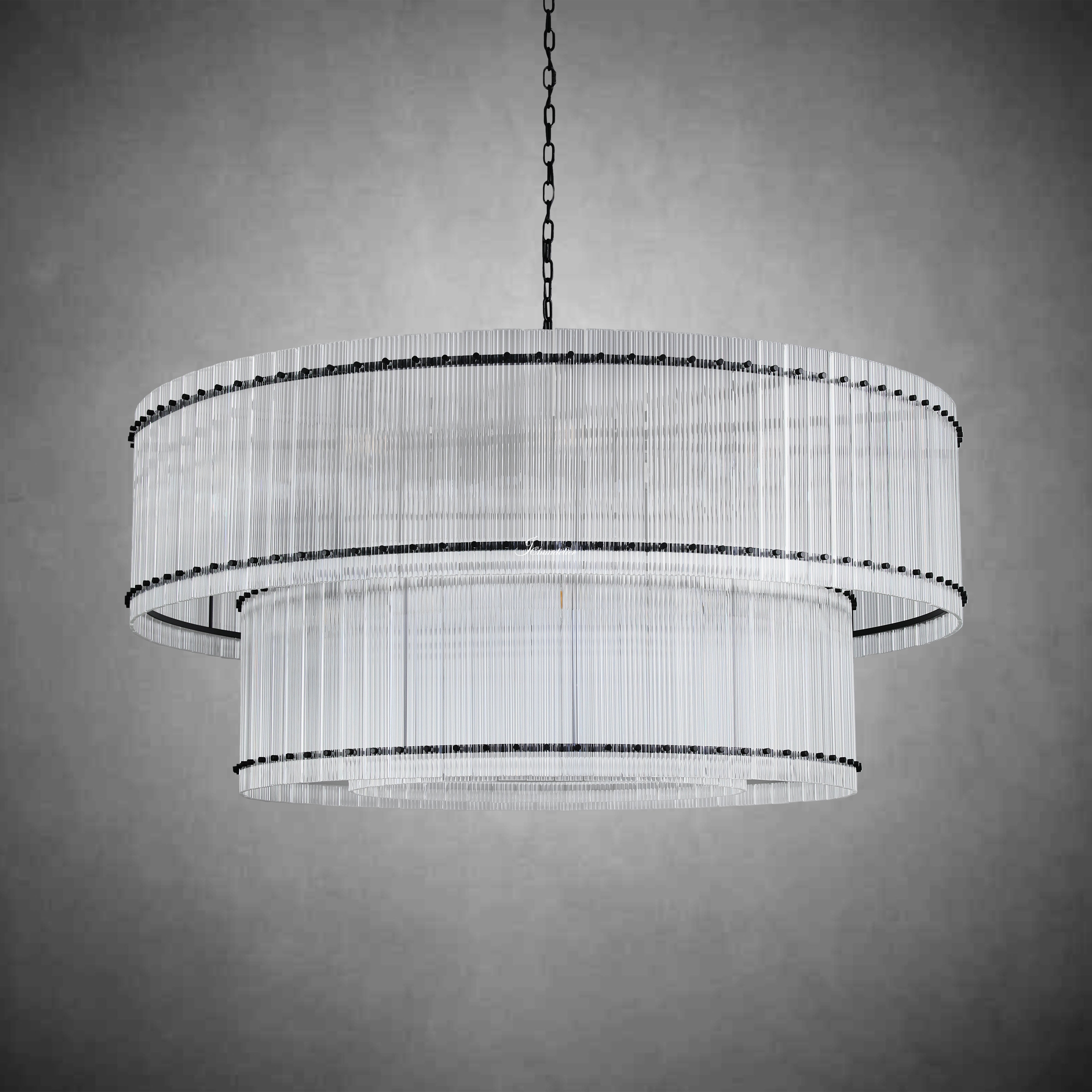 Sun Marcus 2-Tier Glass Round Chandelier 60"