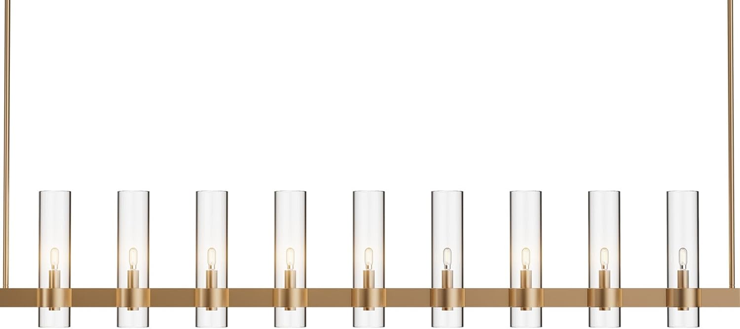 Modern Farmhouse Brass Chandelier 9 Light Pendant 54 61 67 Inch