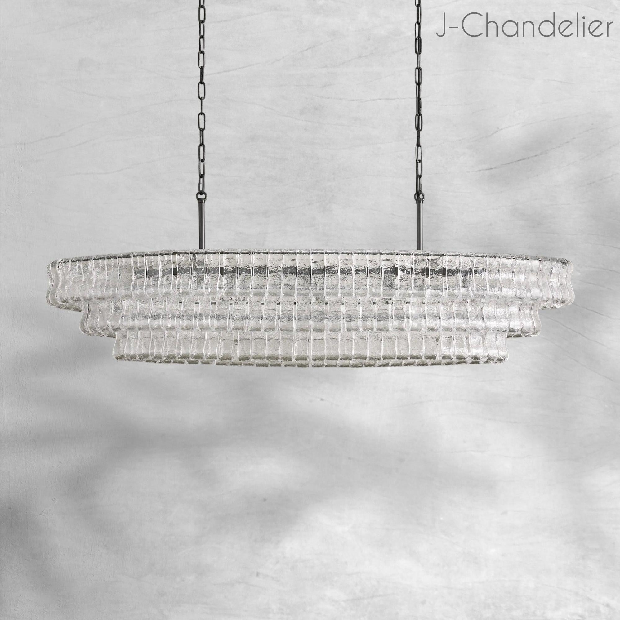 Ghiaccio Oval Chandelier 54"W/65"W