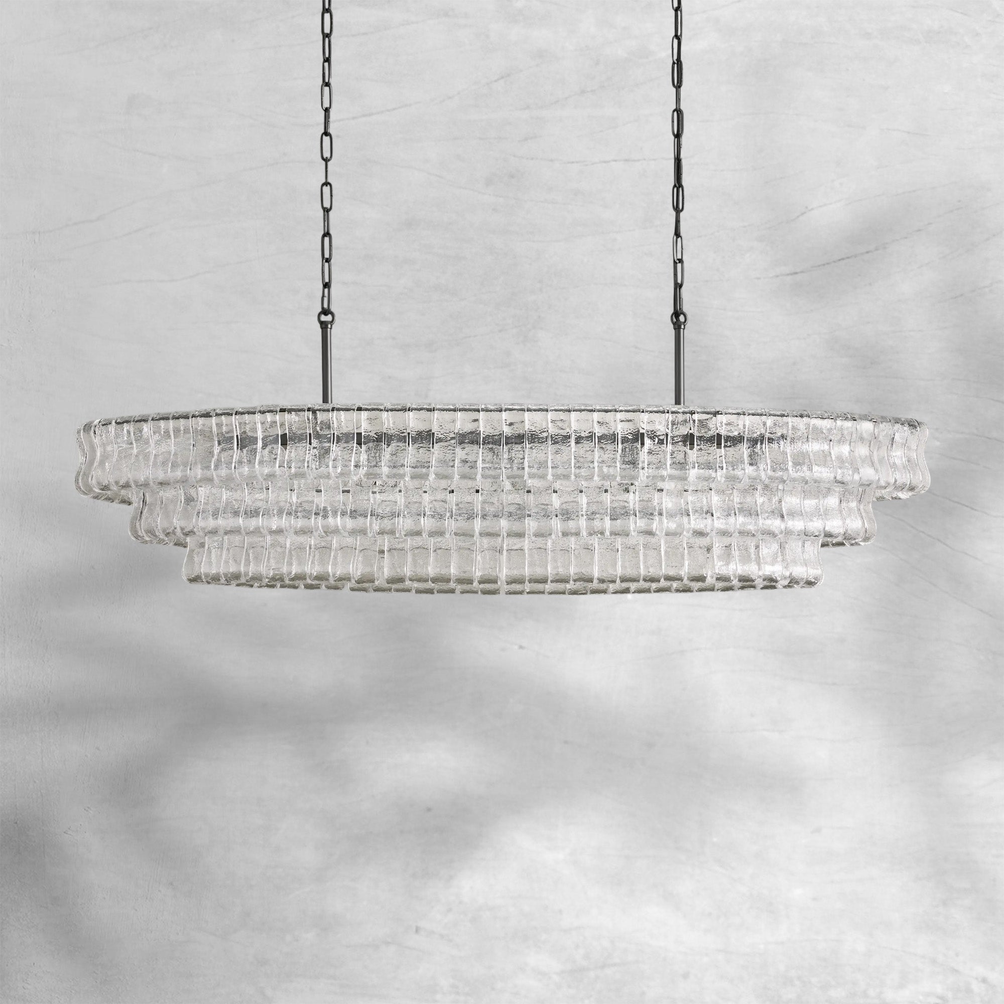 Ghiaccio Oval Chandelier 54"W/65"W