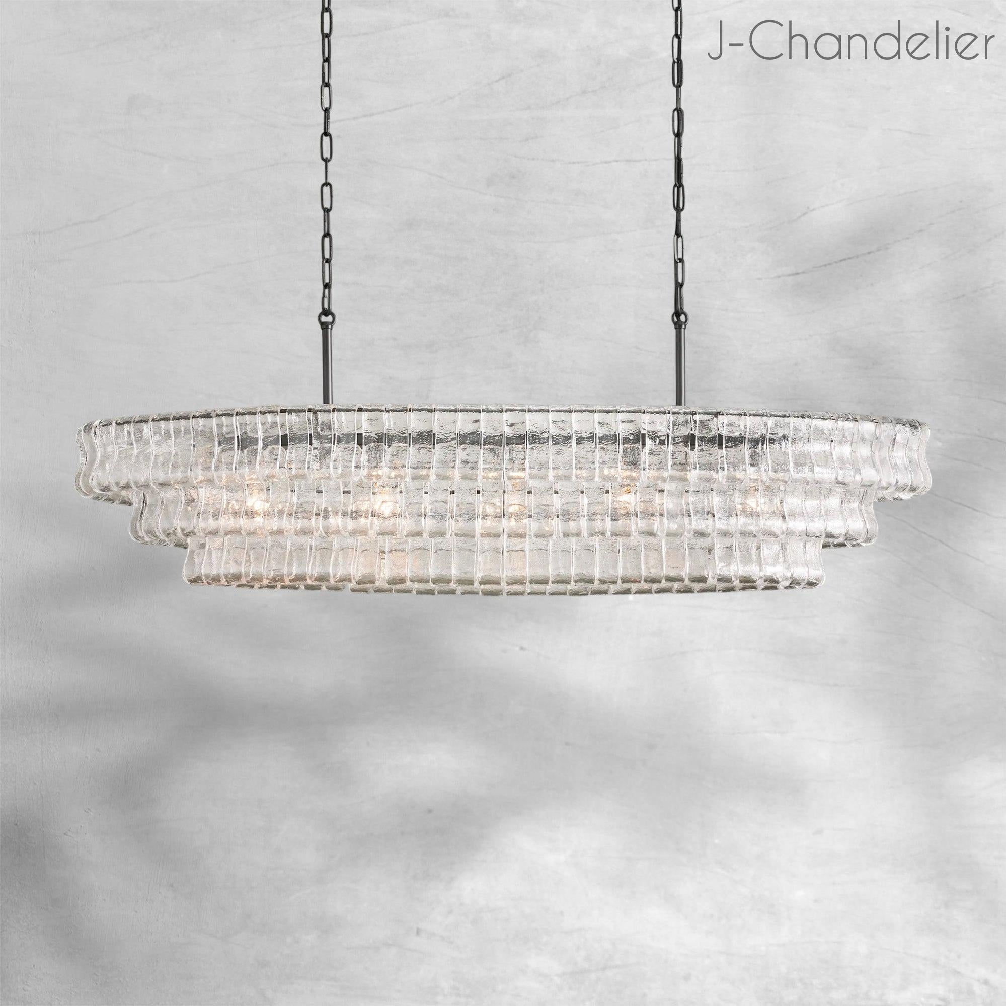 Ghiaccio Oval Chandelier 54"W/65"W