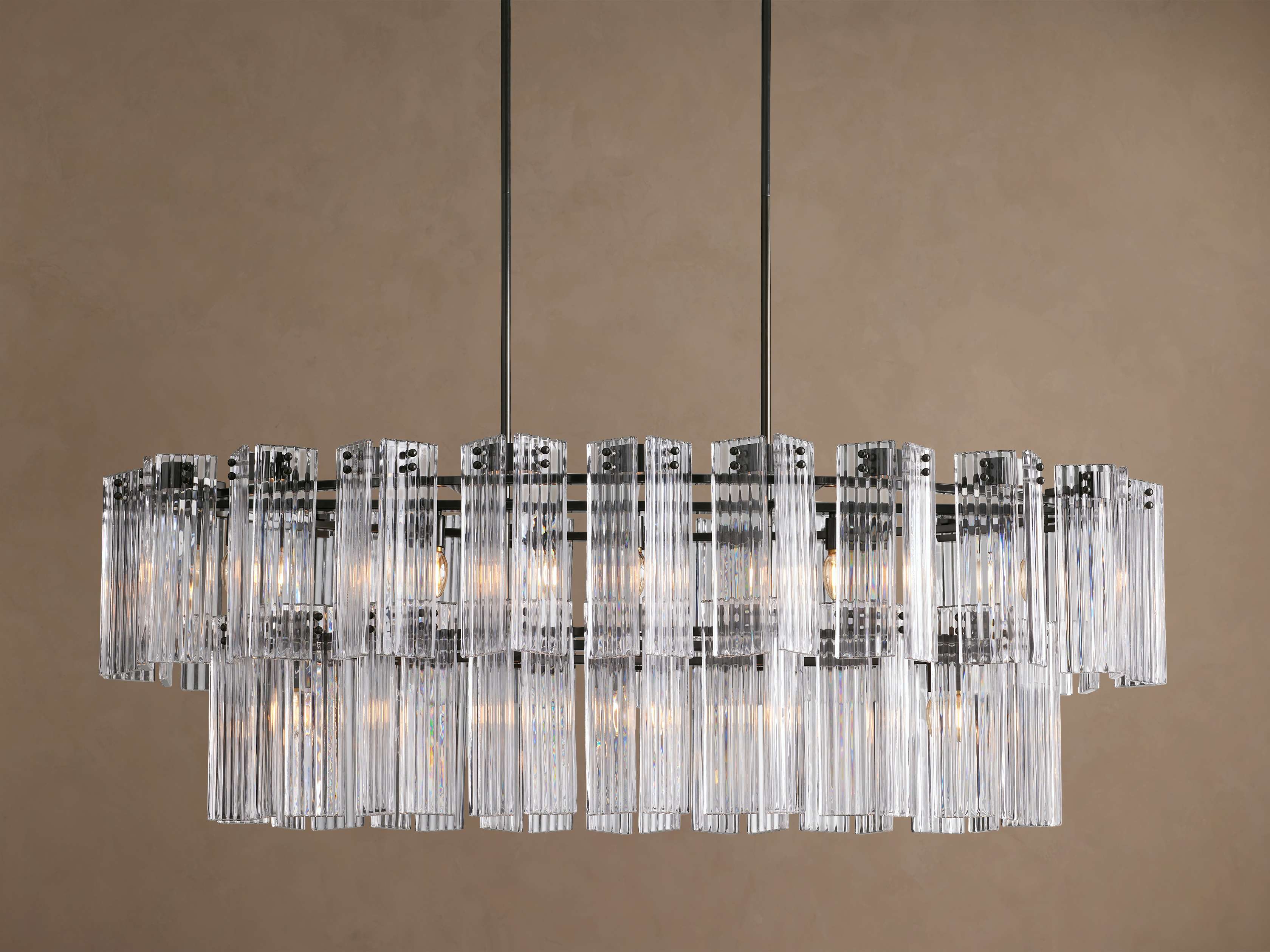 Delsie Oval Tiered Chandelier 63'' 72"W